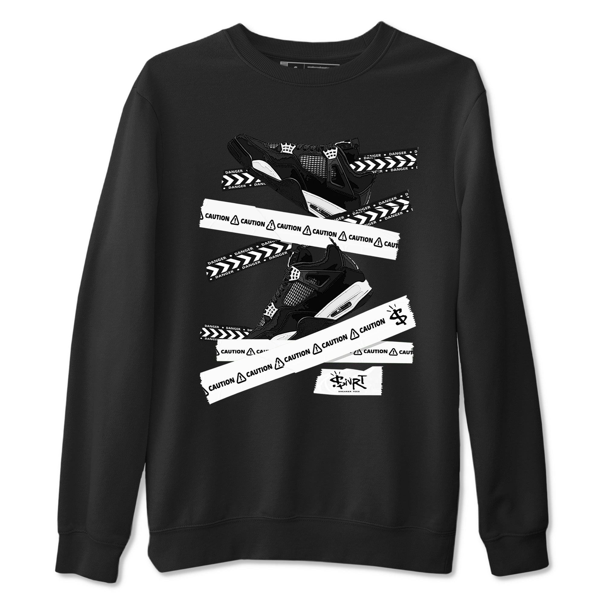 Caution Tape snkmatch Tees - Air Jordan 4 White Thunder