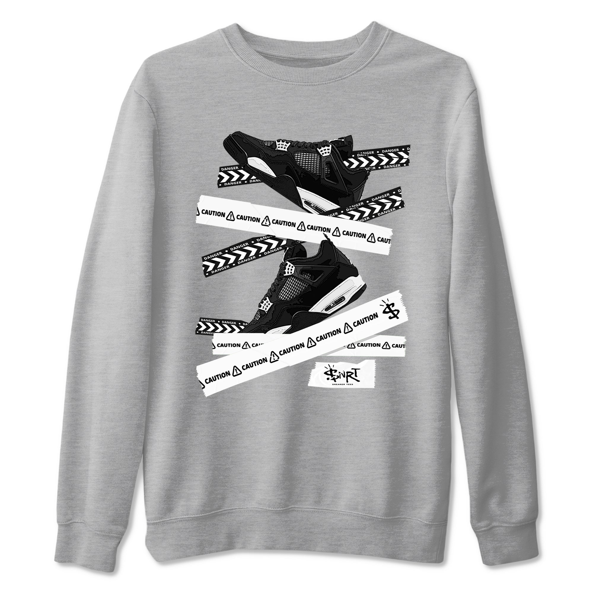 Caution Tape snkmatch Tees - Air Jordan 4 White Thunder