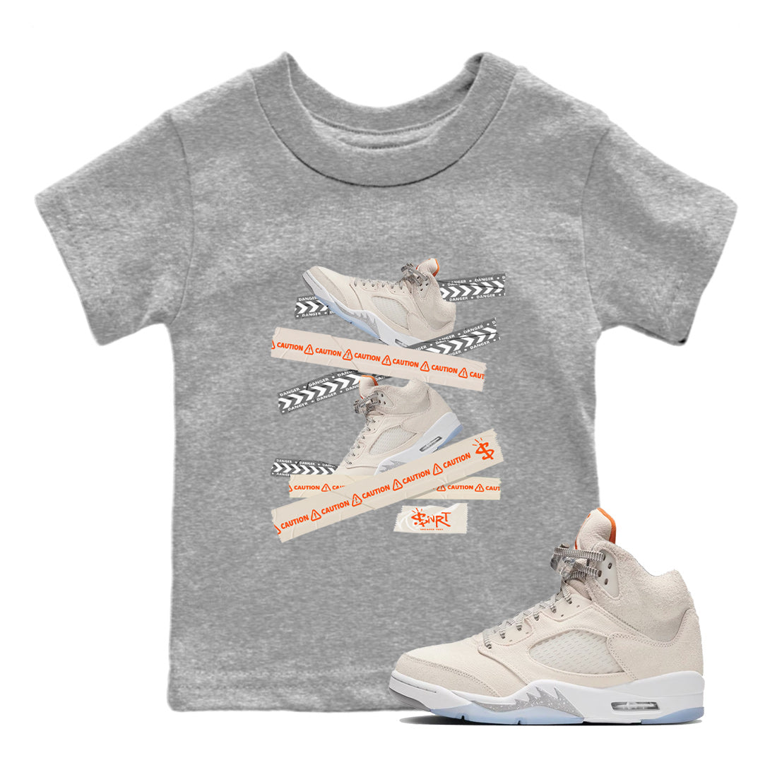 Caution Tape Kids Tops - Air Jordan 5 Craft
