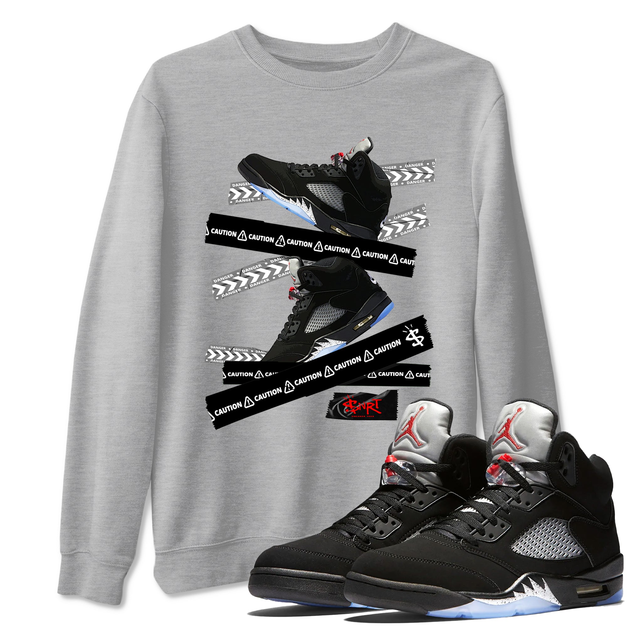 Caution Tape snkmatch Tees - Air Jordan 5 Reimagined