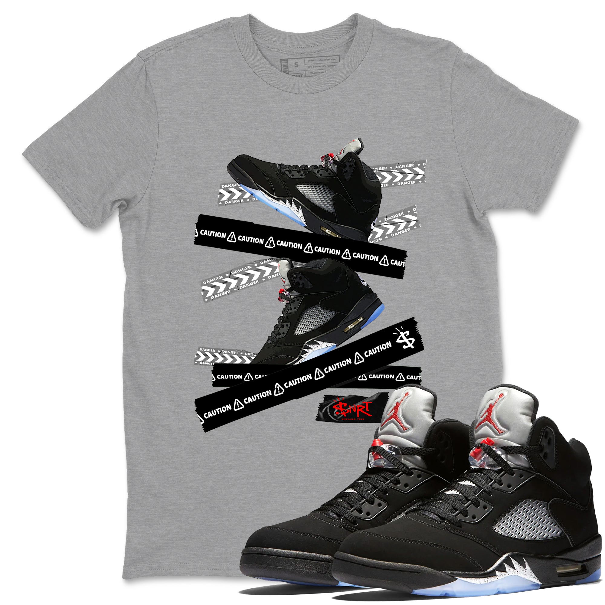Caution Tape snkmatch Tees - Air Jordan 5 Reimagined