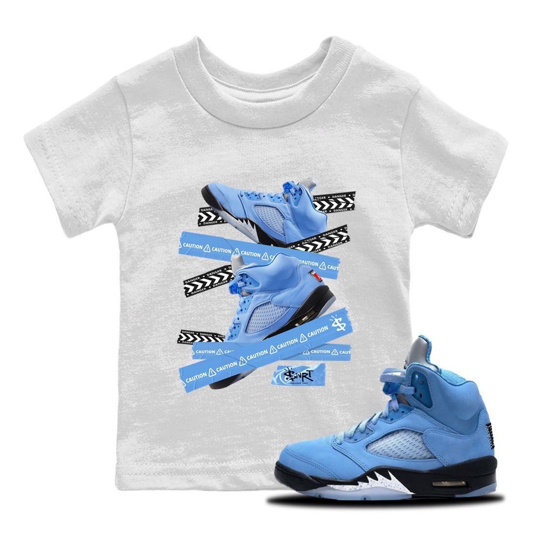 Caution Tape Kids Tops - Air Jordan 5 UNC