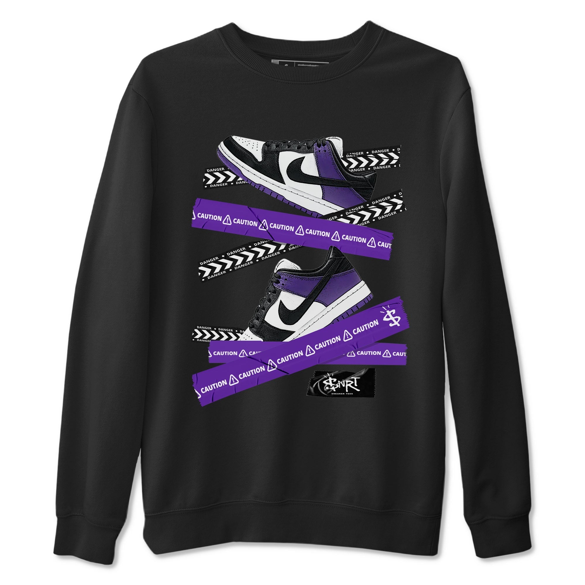 Caution Tape snkmatch Tees - Dunk Low Court Purple