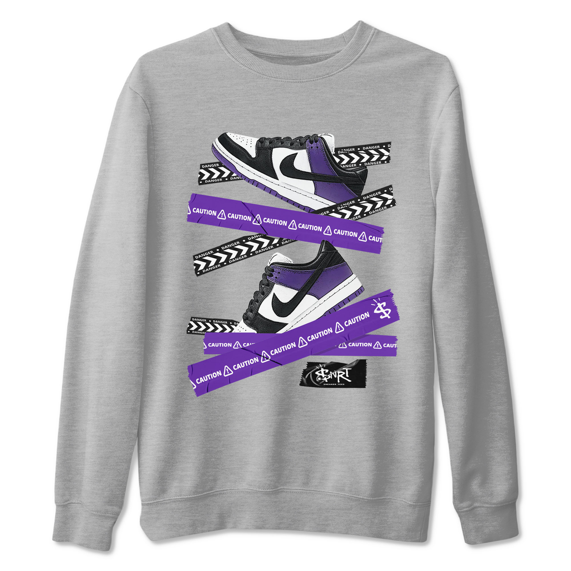 Caution Tape snkmatch Tees - Dunk Low Court Purple