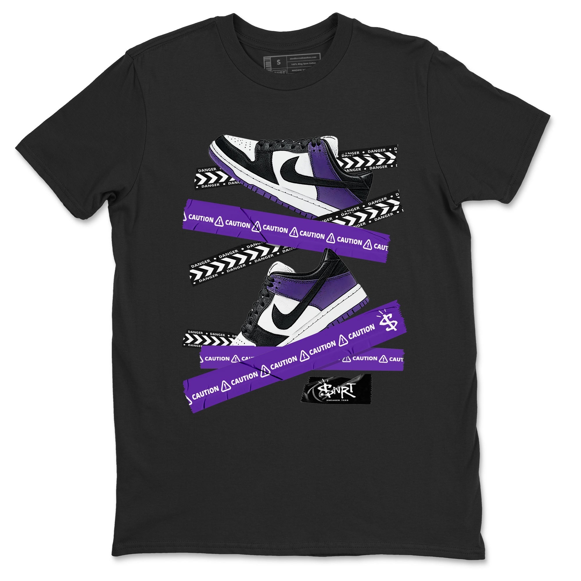 Caution Tape snkmatch Tees - Dunk Low Court Purple