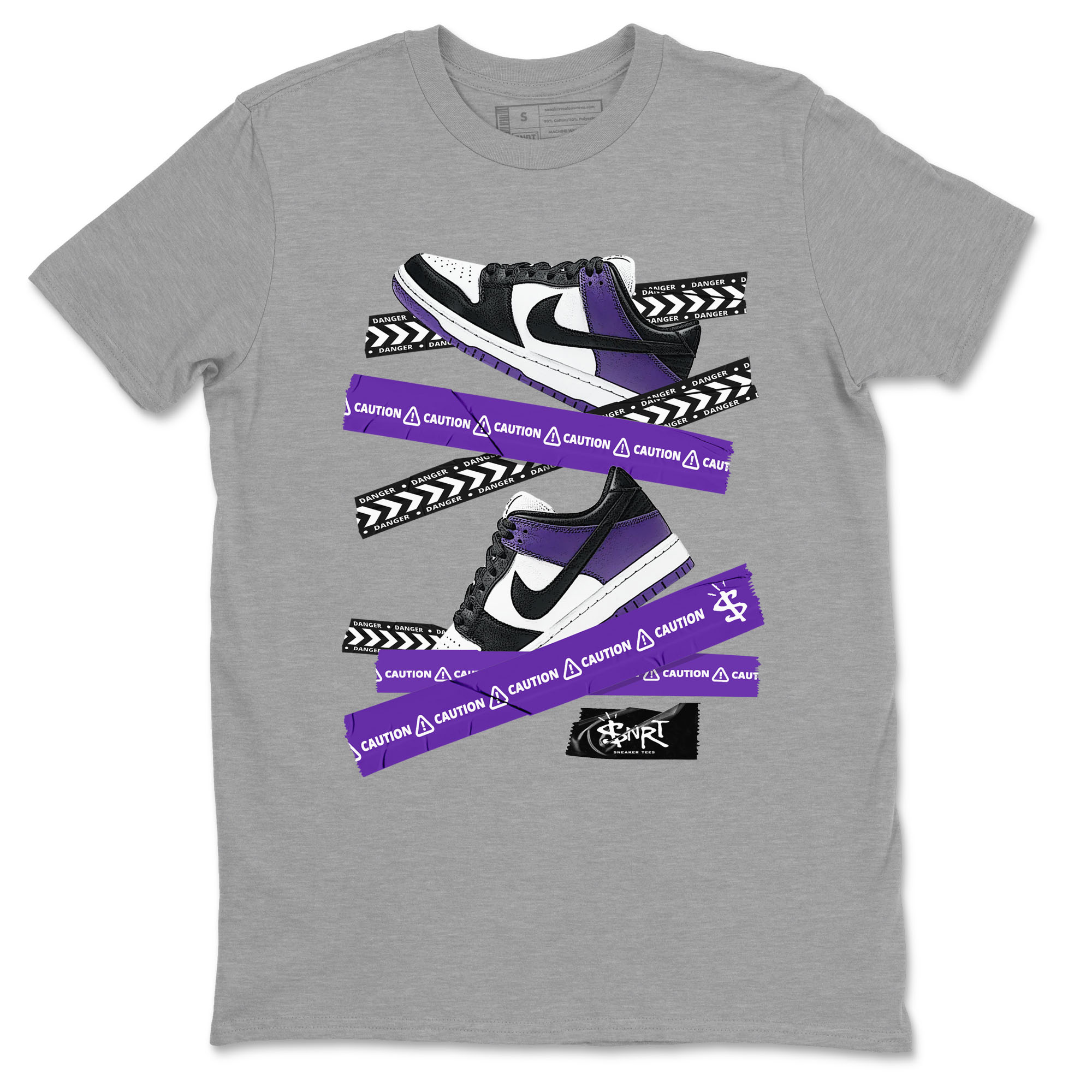 Caution Tape snkmatch Tees - Dunk Low Court Purple