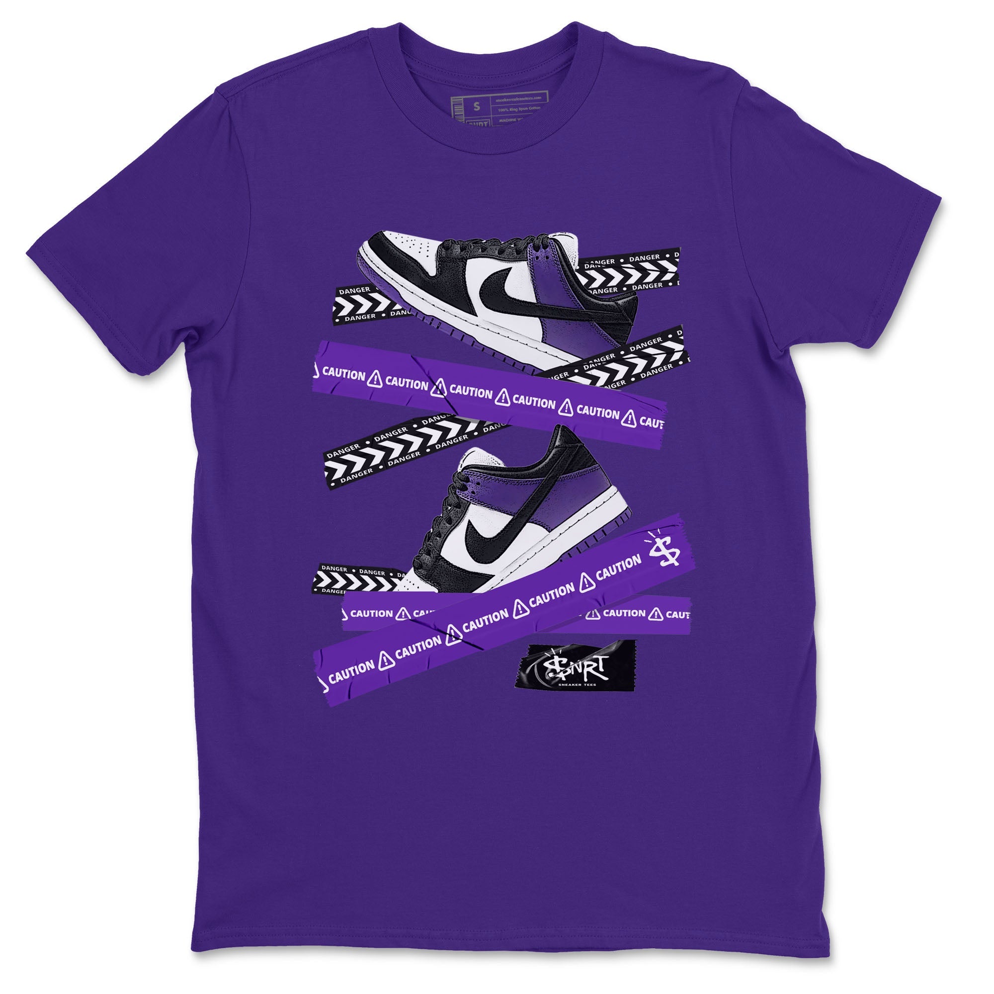 Caution Tape snkmatch Tees - Dunk Low Court Purple