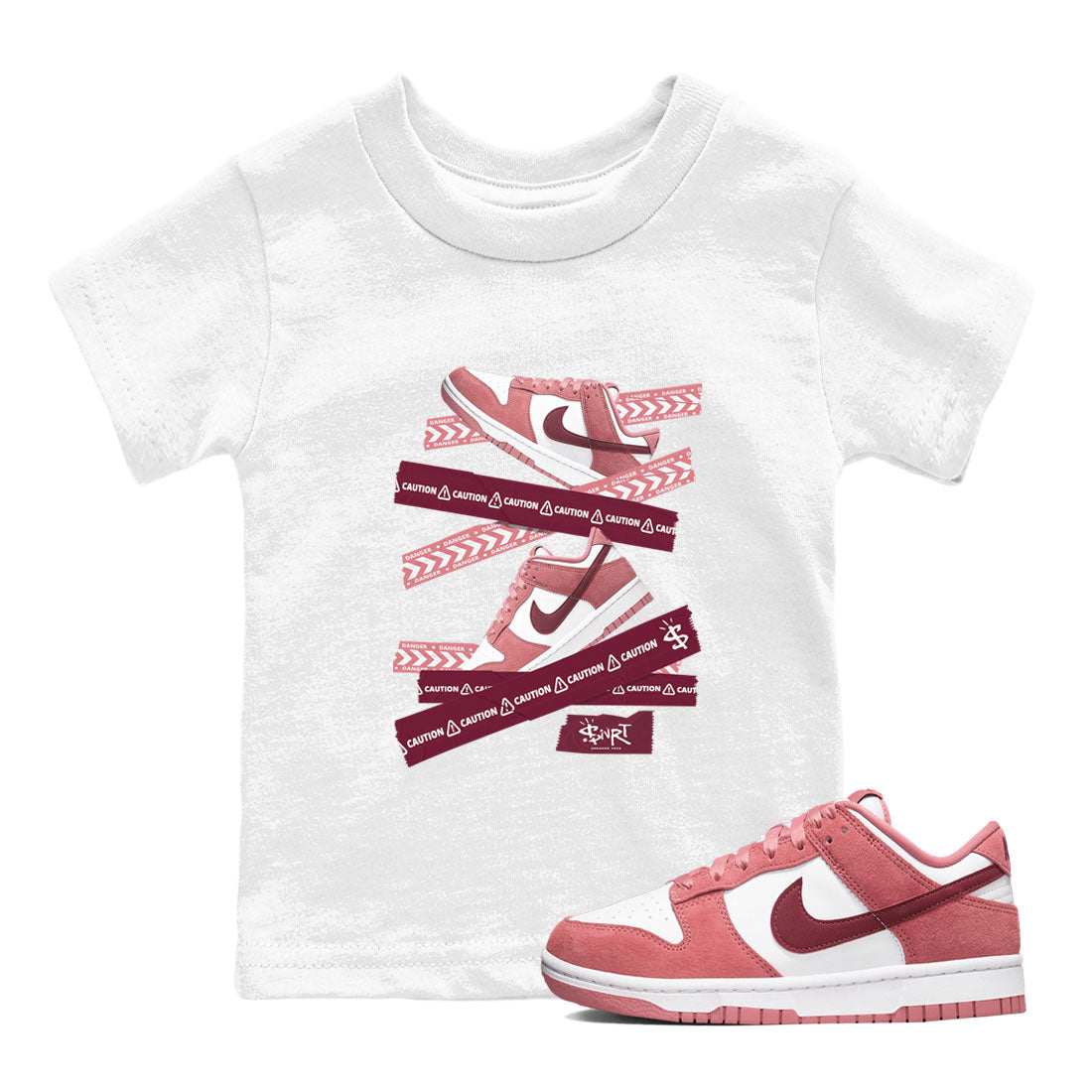 Caution Tape snkmatch Tees Kids - Dunk Valentines Day 2024