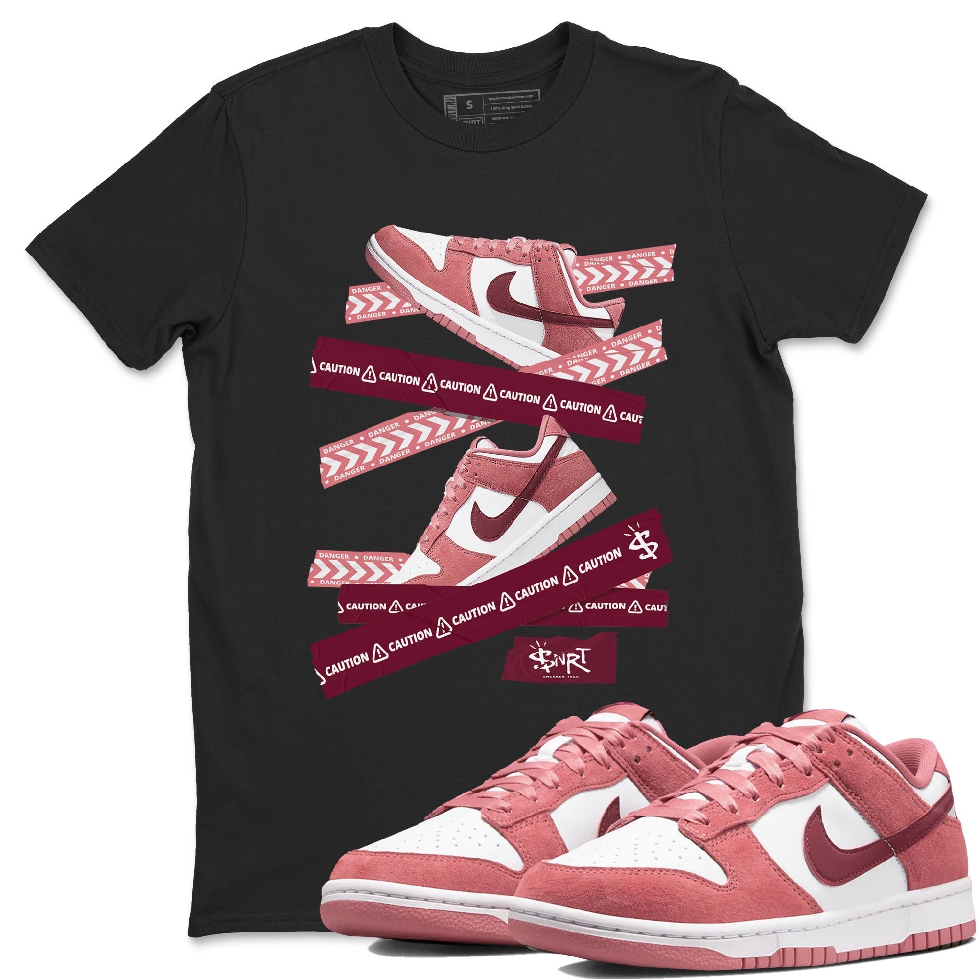 Caution Tape snkmatch Tees - Dunk Valentines Day 2024