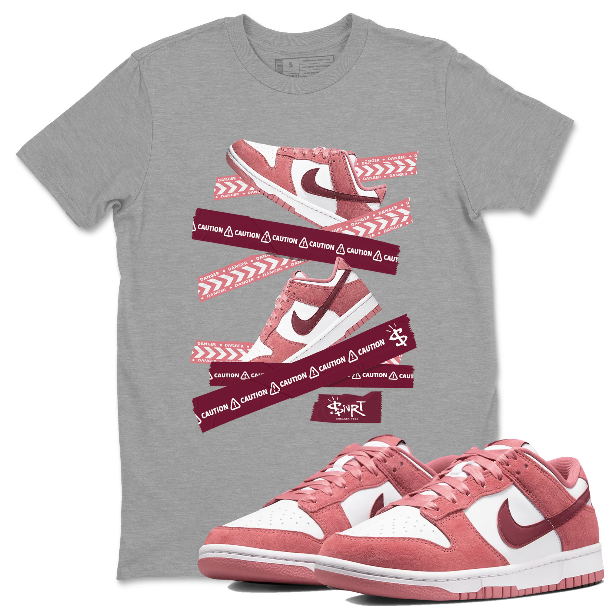Caution Tape snkmatch Tees - Dunk Valentines Day 2024