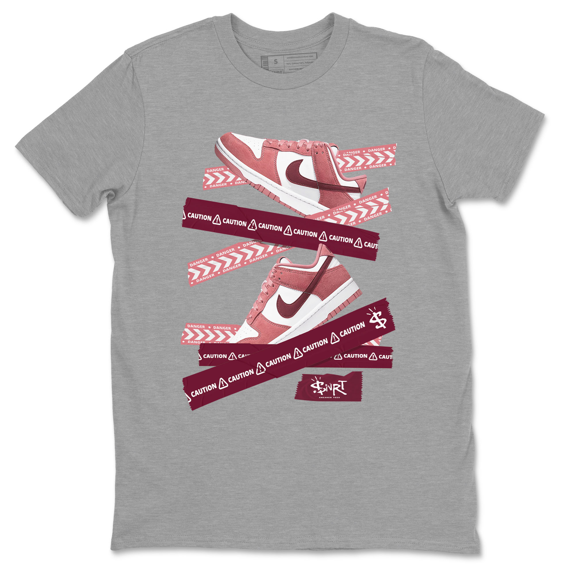 Caution Tape snkmatch Tees - Dunk Valentines Day 2024