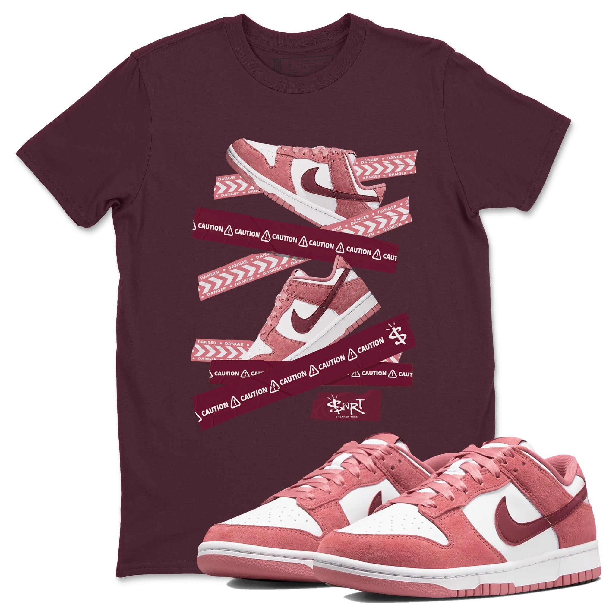 Caution Tape snkmatch Tees - Dunk Valentines Day 2024