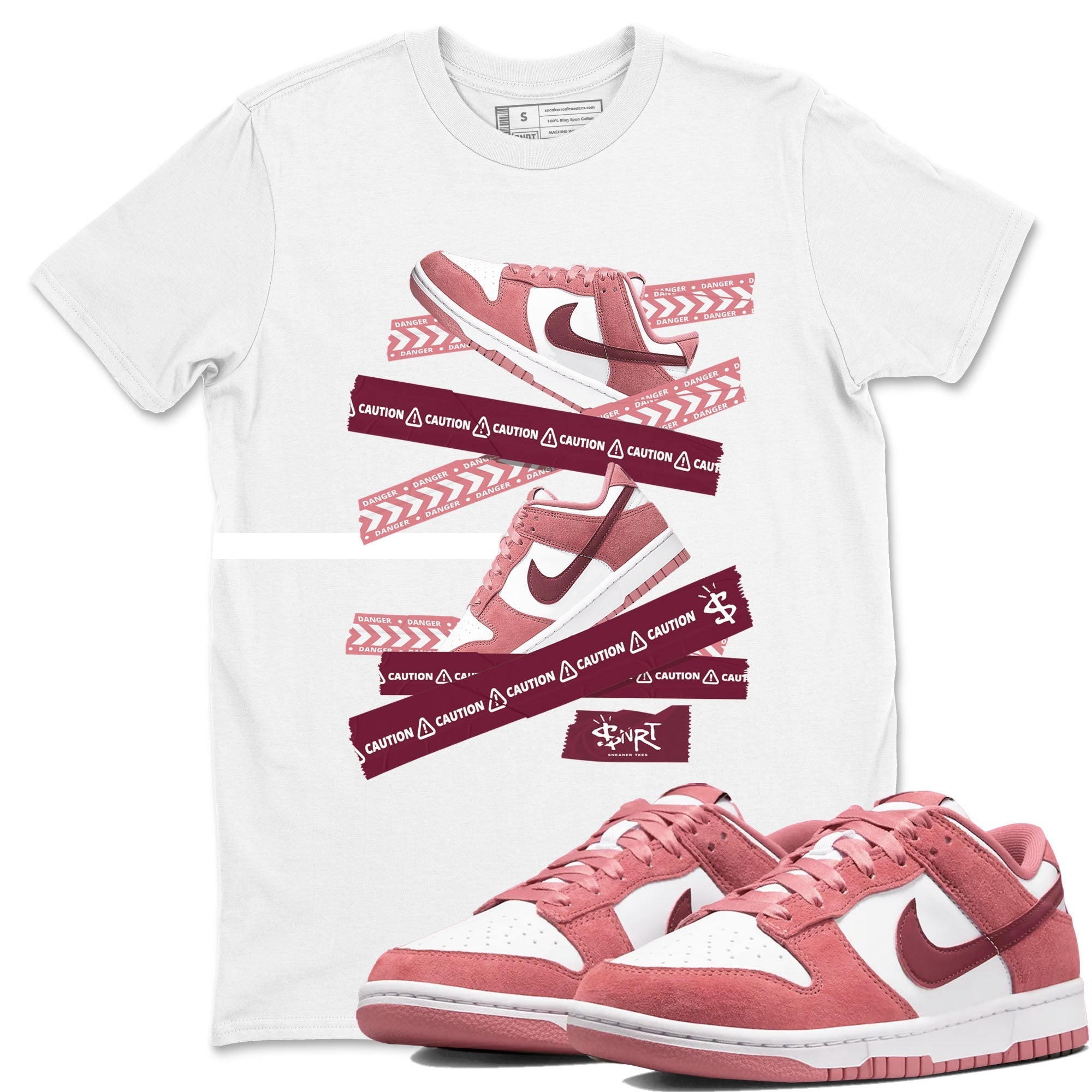 Caution Tape snkmatch Tees - Dunk Valentines Day 2024