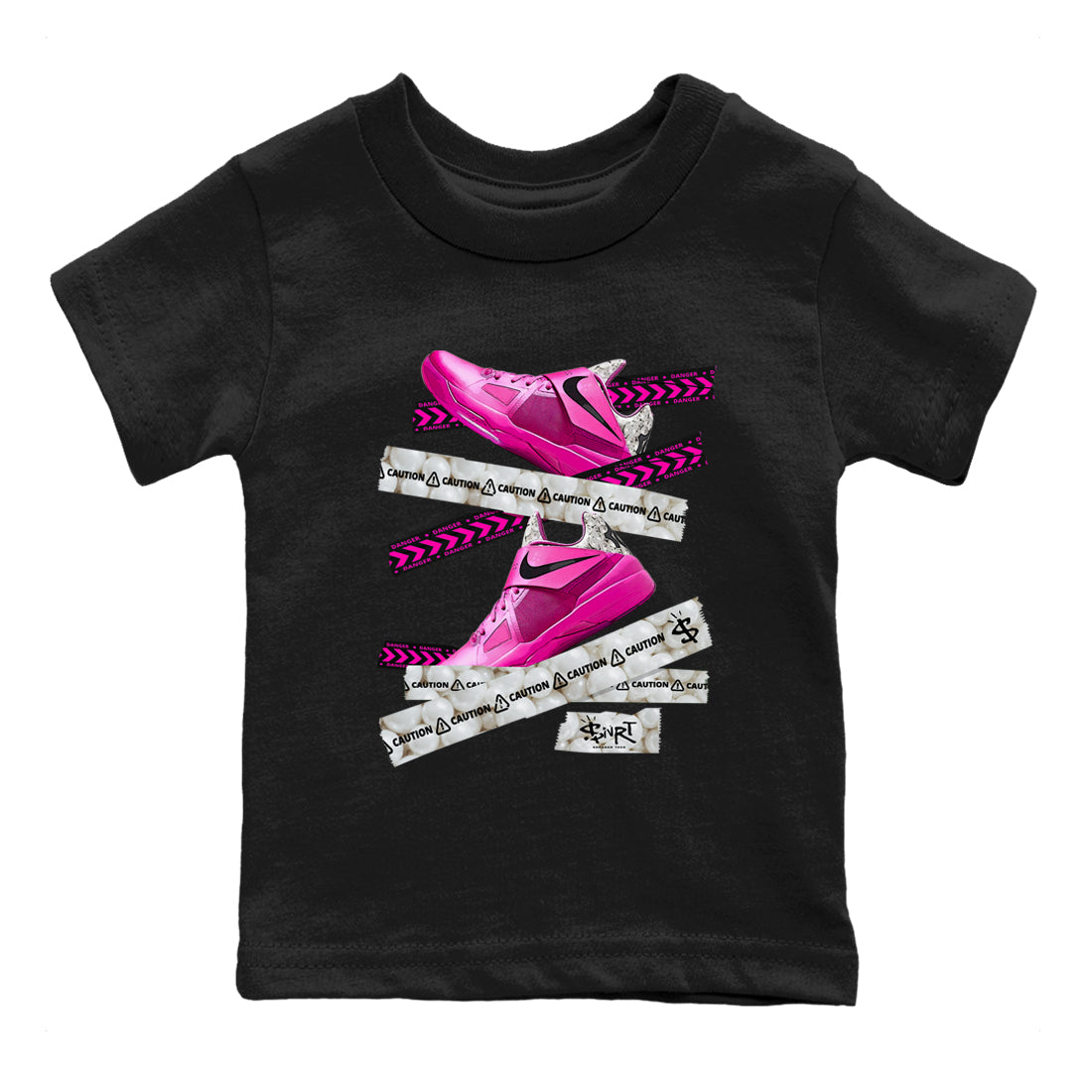 Caution Tape snkmatch Tees Kids - Nike KD 4 Aunt Pearl