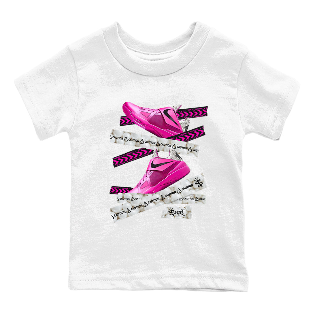Caution Tape snkmatch Tees Kids - Nike KD 4 Aunt Pearl