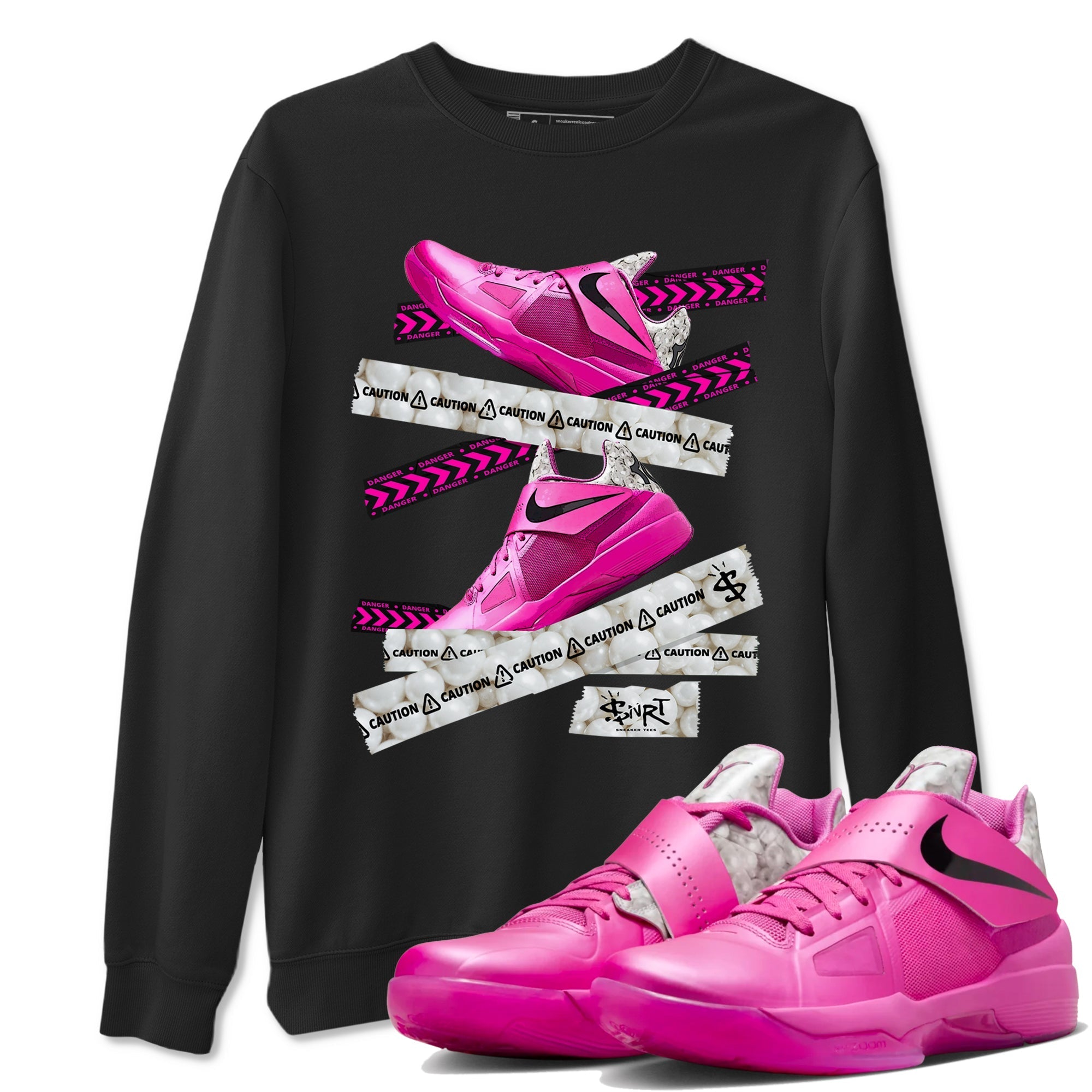 Caution Tape snkmatch Tees - Nike KD 4 Aunt Pearl