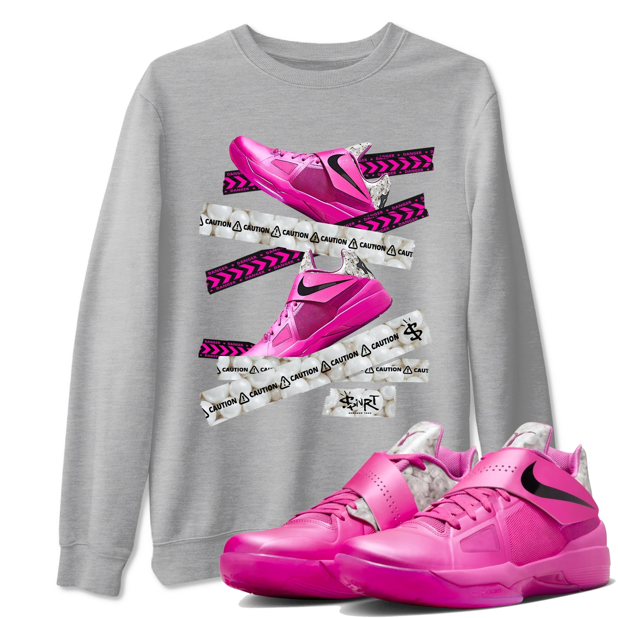 Caution Tape snkmatch Tees - Nike KD 4 Aunt Pearl