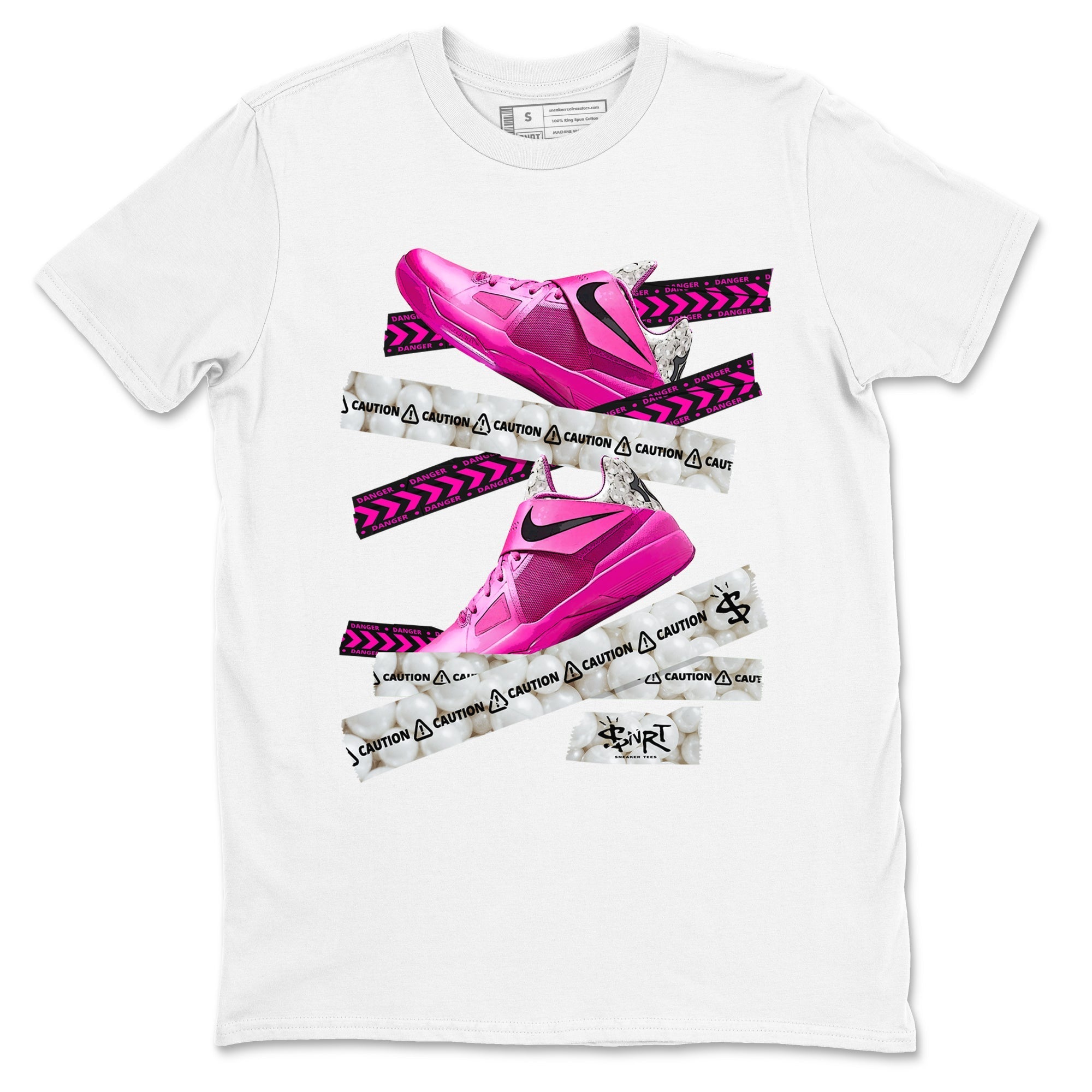 Caution Tape snkmatch Tees - Nike KD 4 Aunt Pearl