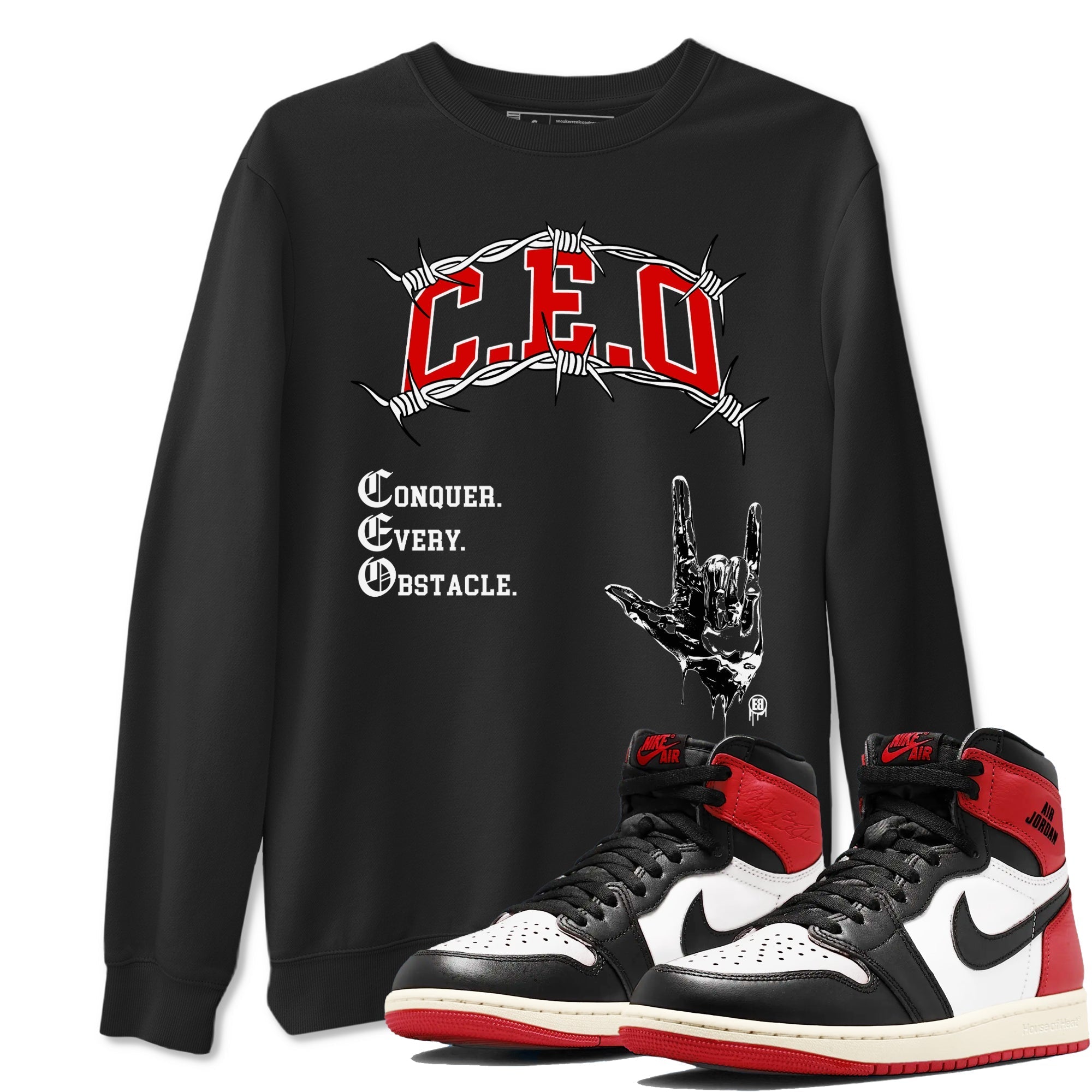 CEO snkmatch Tees - Air Jordan 1 Black Toe Reimagined