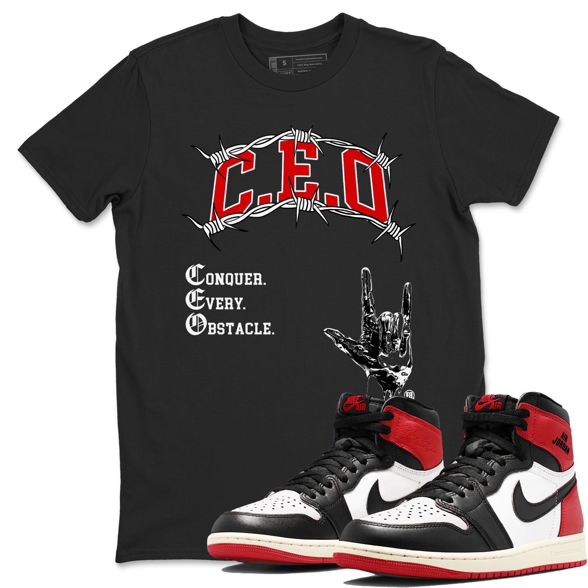 CEO snkmatch Tees - Air Jordan 1 Black Toe Reimagined