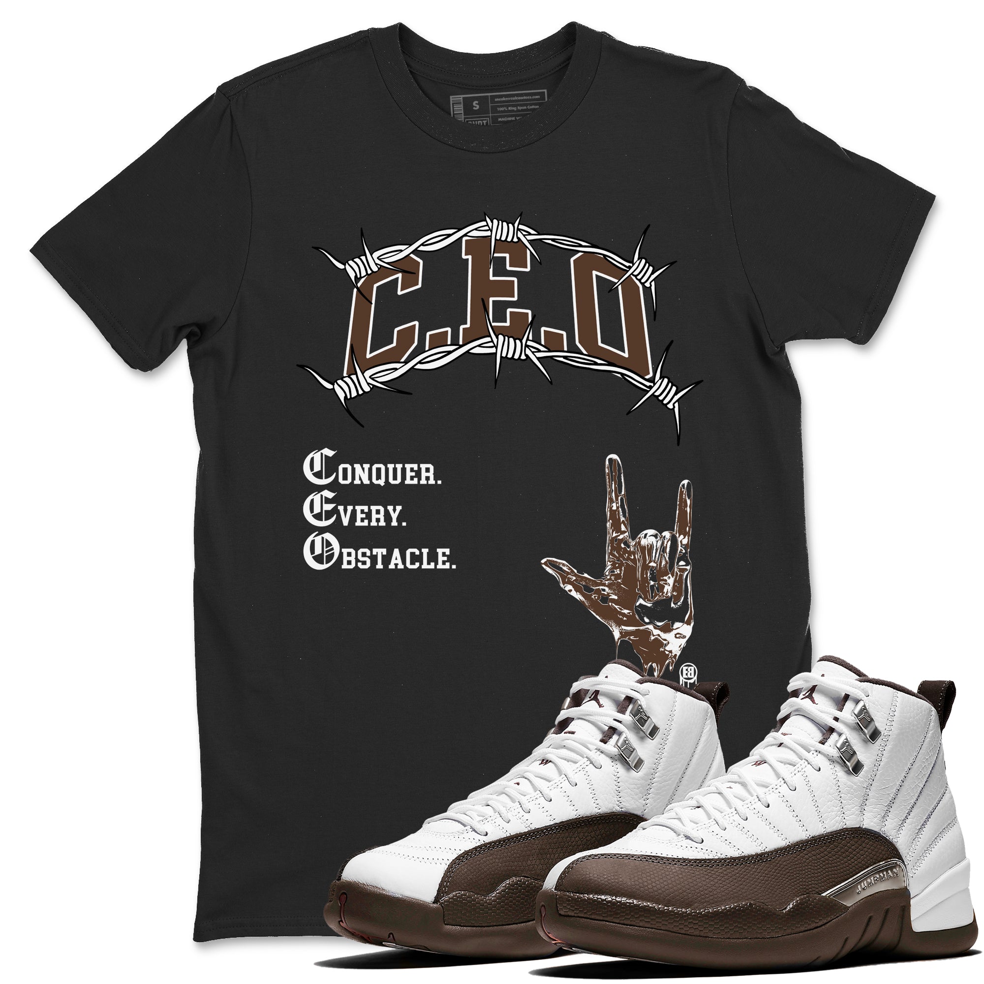 CEO snkmatch Tees - Air Jordan 12 Baroque Brown