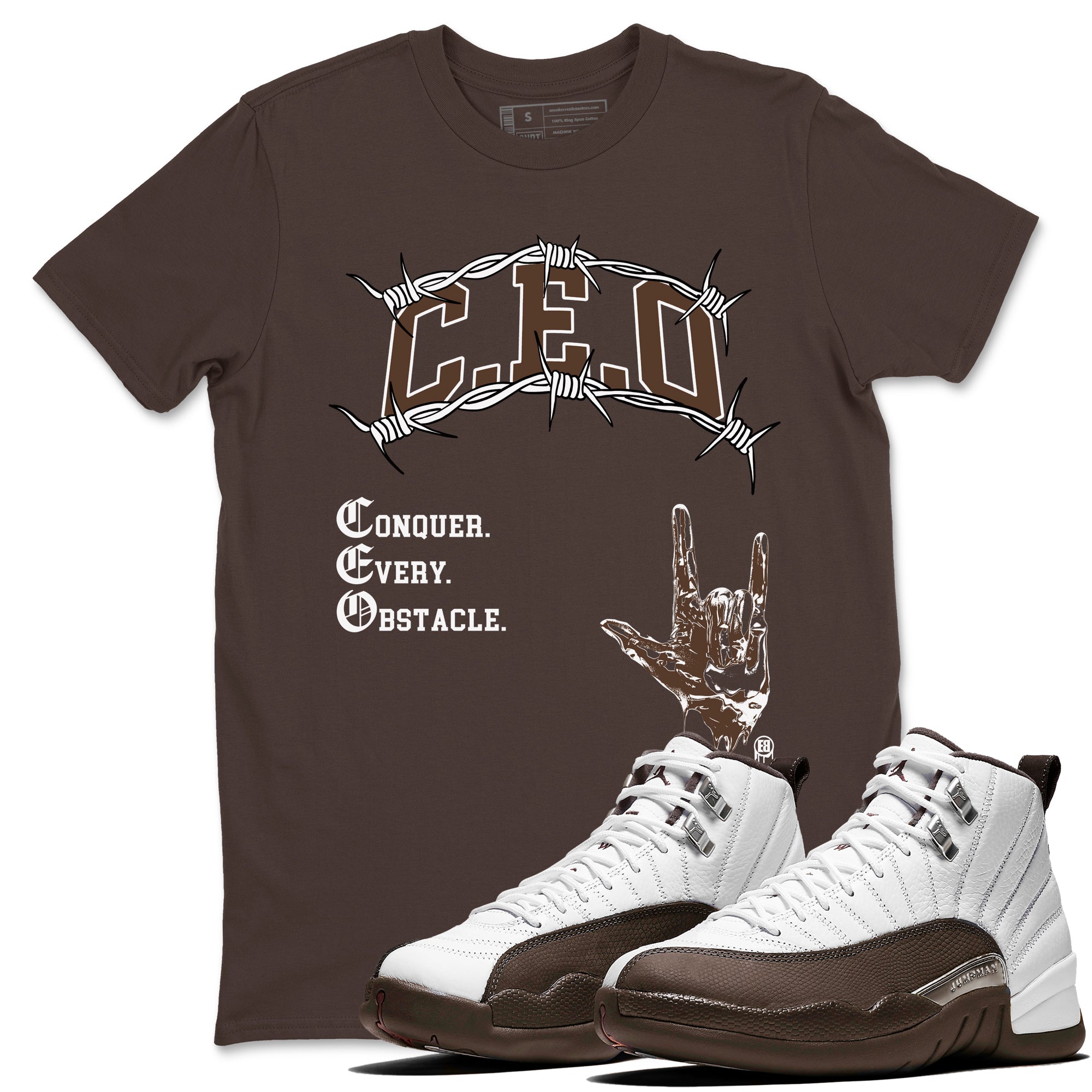 CEO snkmatch Tees - Air Jordan 12 Baroque Brown