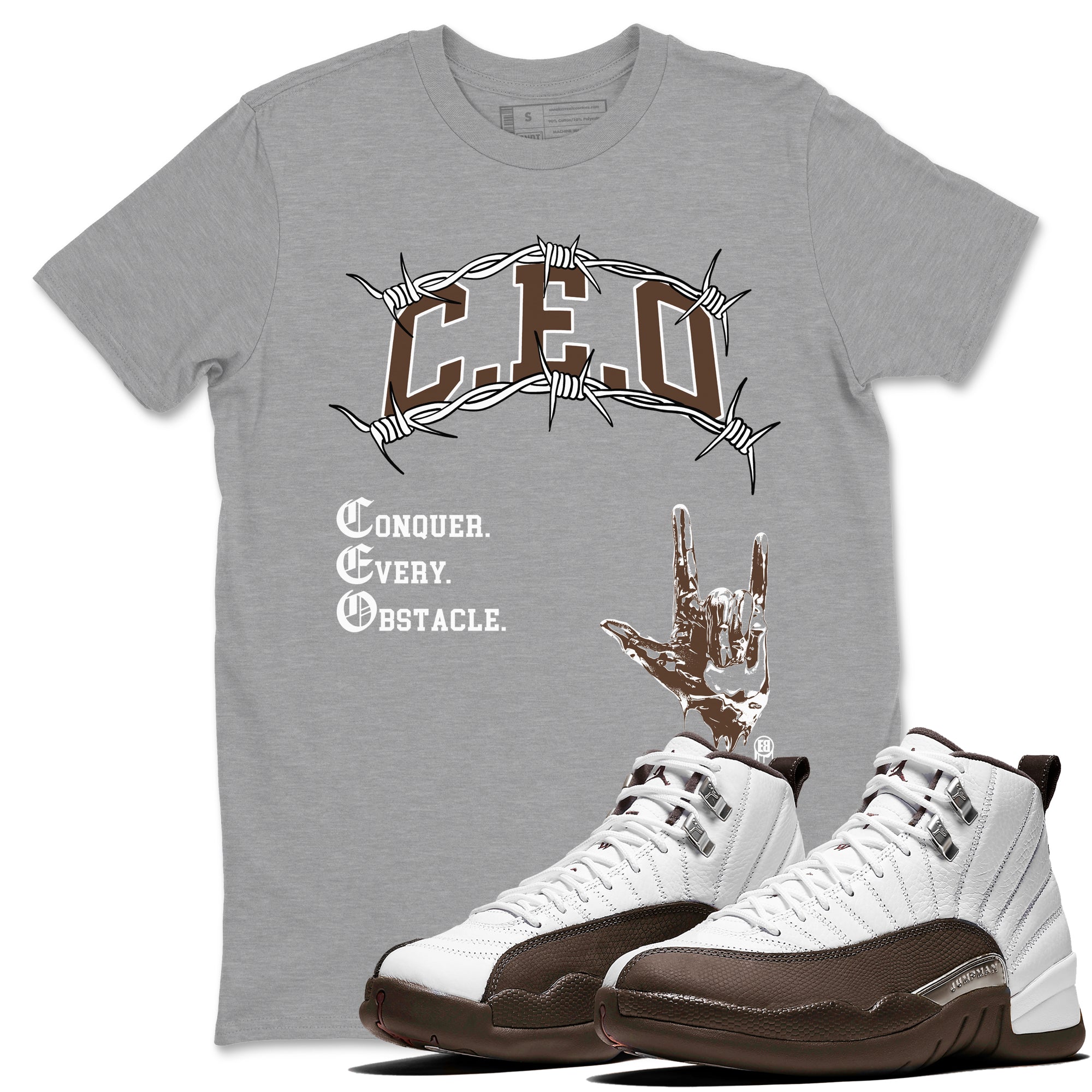 CEO snkmatch Tees - Air Jordan 12 Baroque Brown
