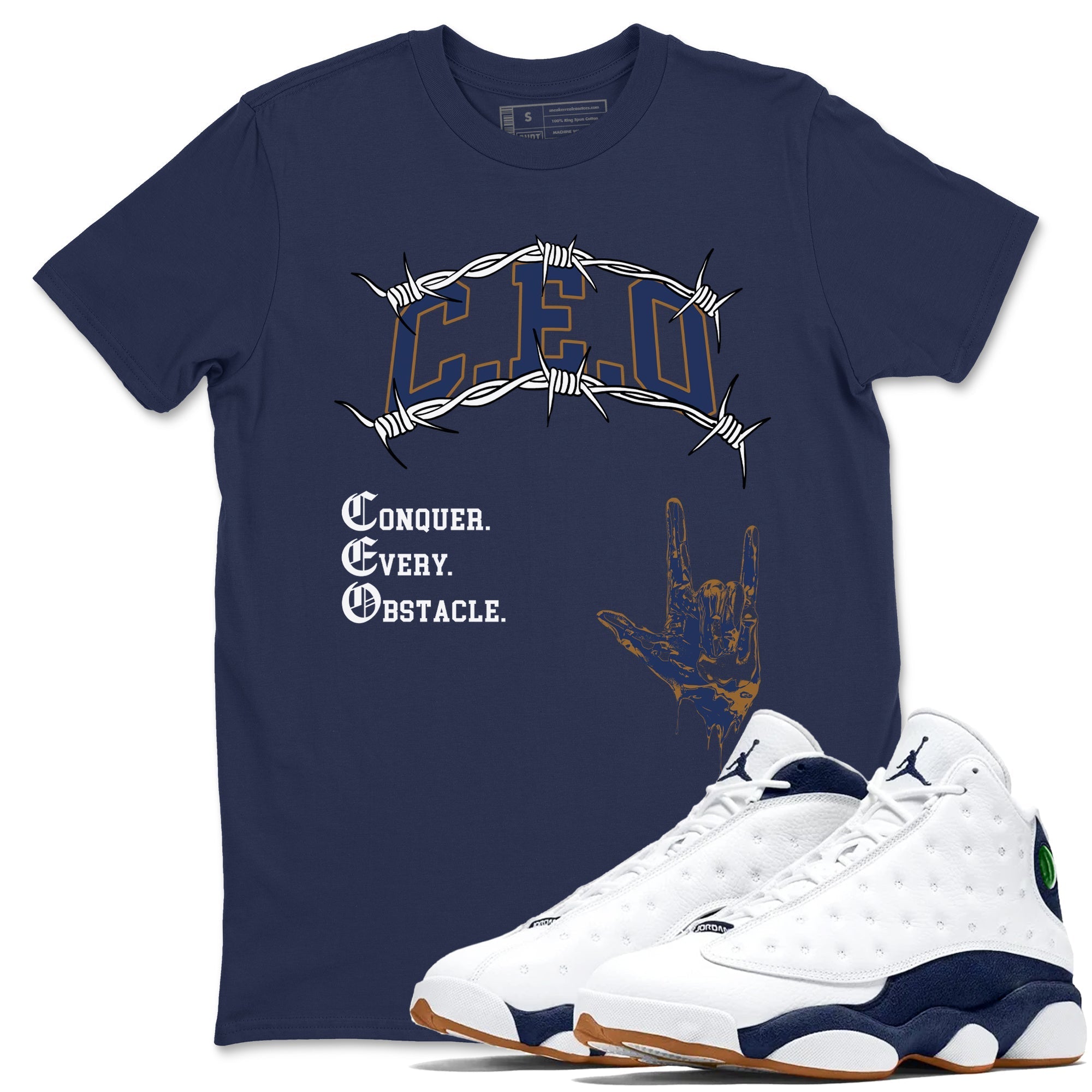 CEO snkmatch Tees - Air Jordan 13 Midnight Navy