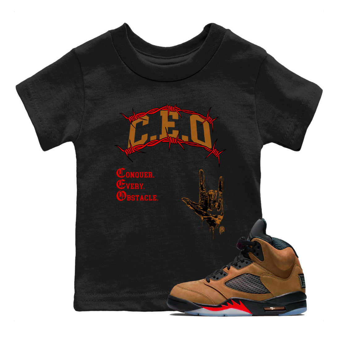 CEO snkmatch Tees Kids - Air Jordan 5 Archaeo Brown