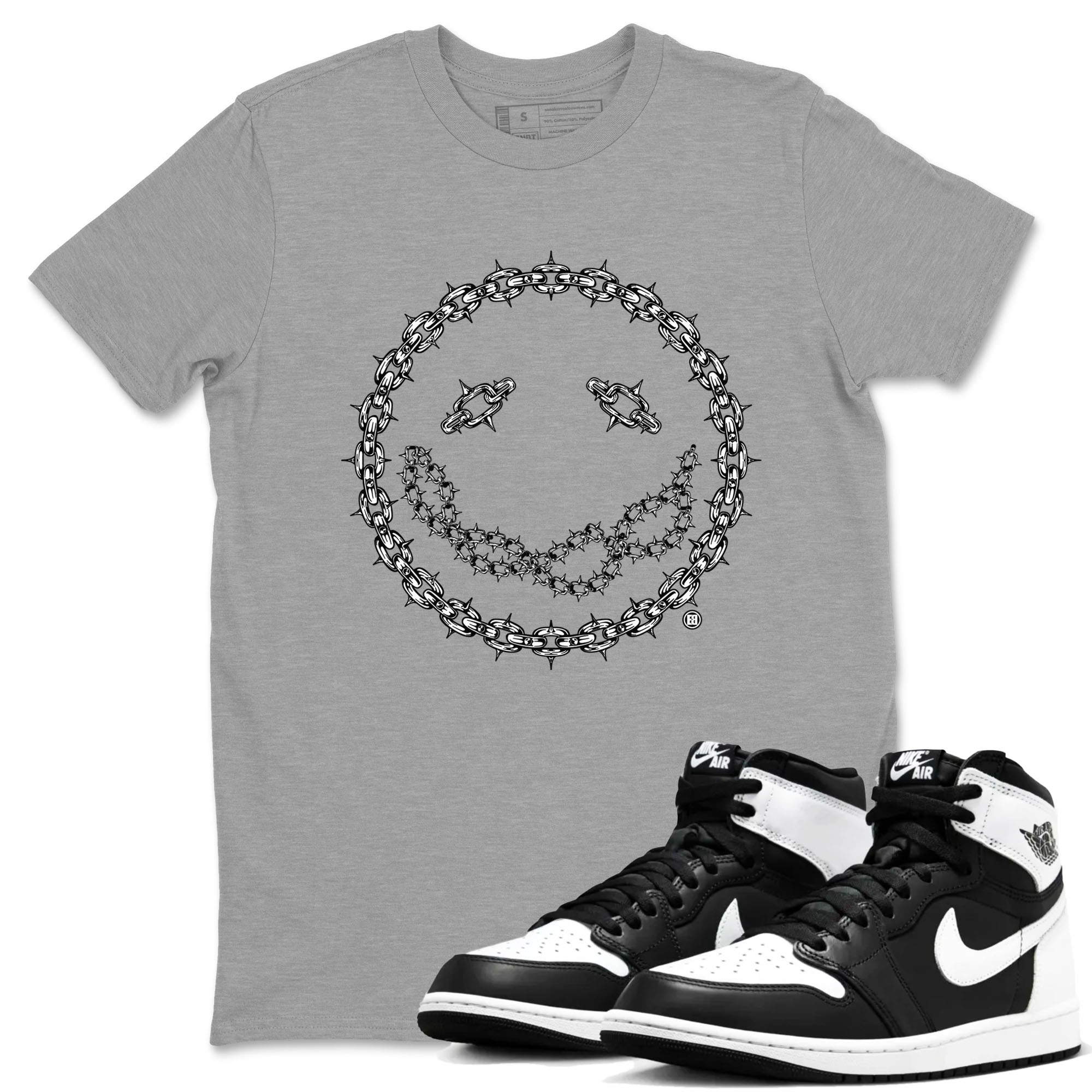 Chain Smile snkmatch Tees - Air Jordan 1 Black White
