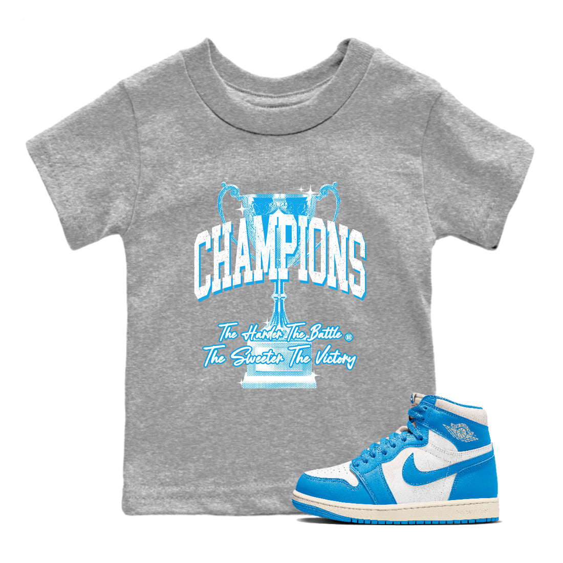 Champions Trophy snkmatch Tees Kids - Air Jordan 1 UNC Reimagined