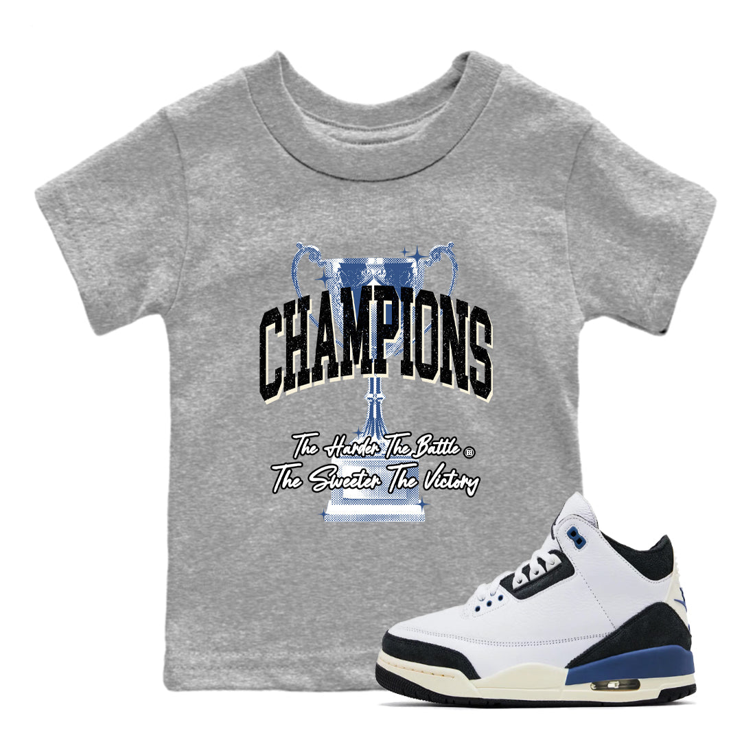 Champions Trophy snkmatch Tees Kids - Air Jordan 3 A Ma Maniere x Diffused Blue