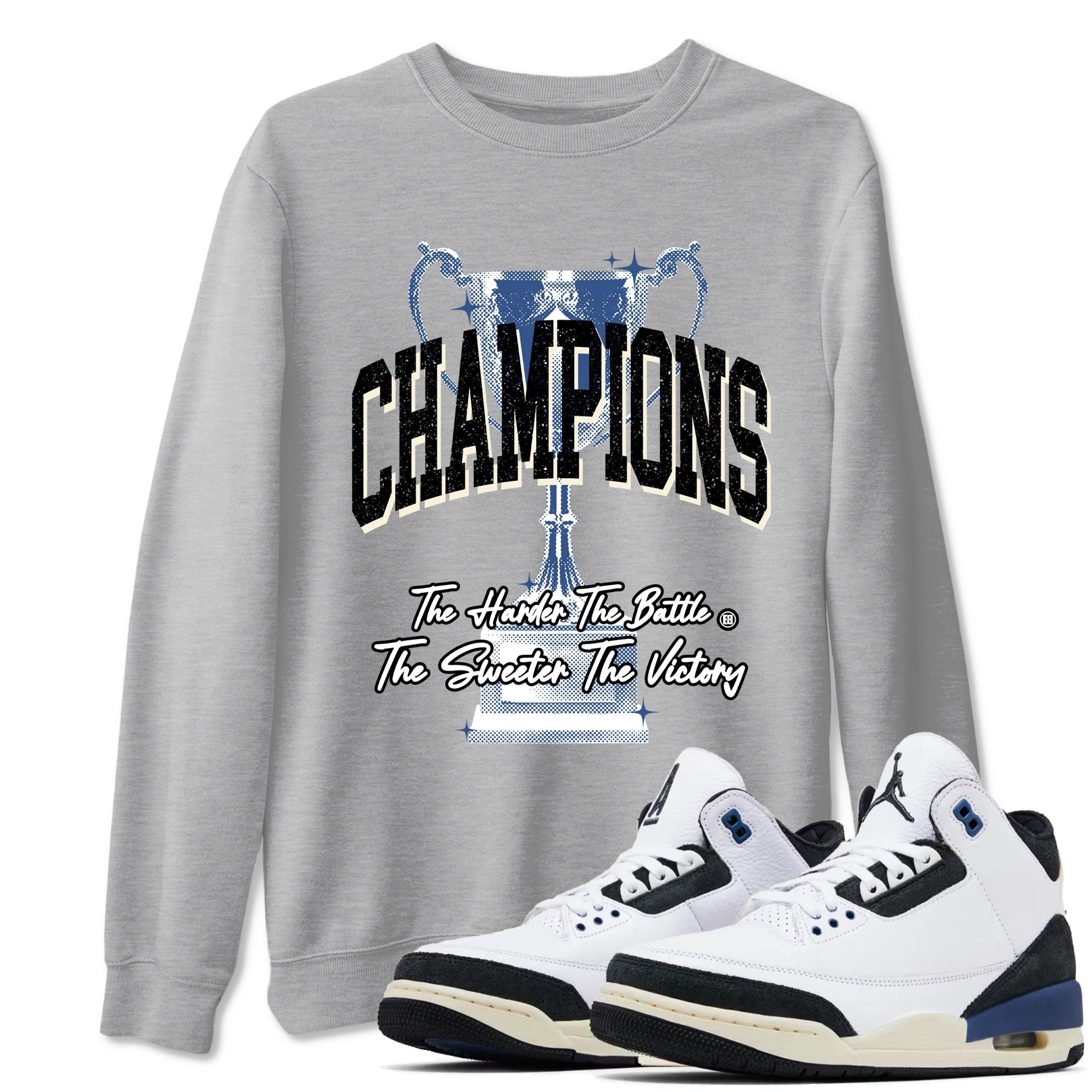 Champions Trophy snkmatch Tees - Air Jordan 3 A Ma Maniere x Diffused Blue