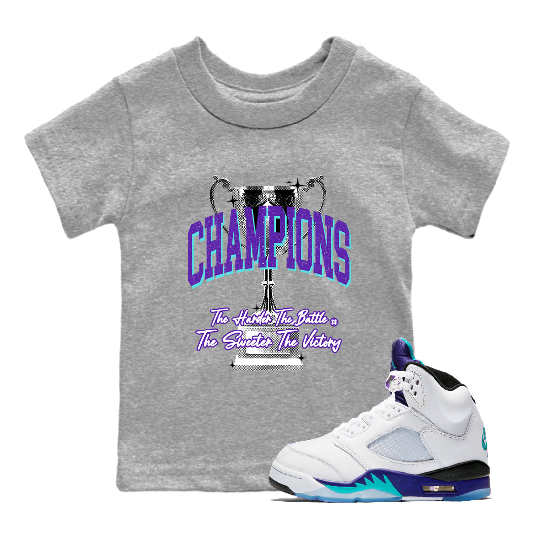 Champions Trophy snkmatch Tees Kids - Air Jordan 5 Grape