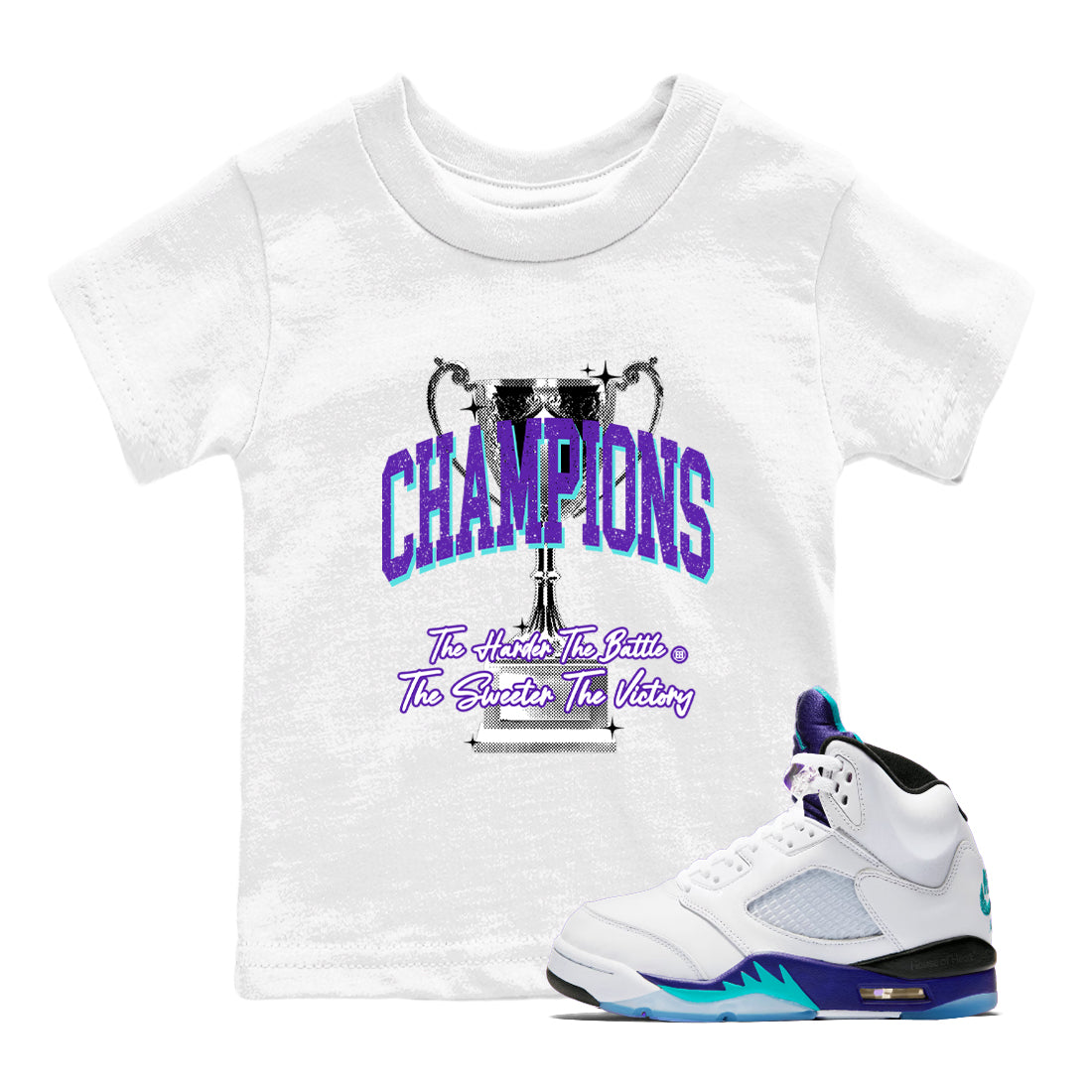 Champions Trophy snkmatch Tees Kids - Air Jordan 5 Grape