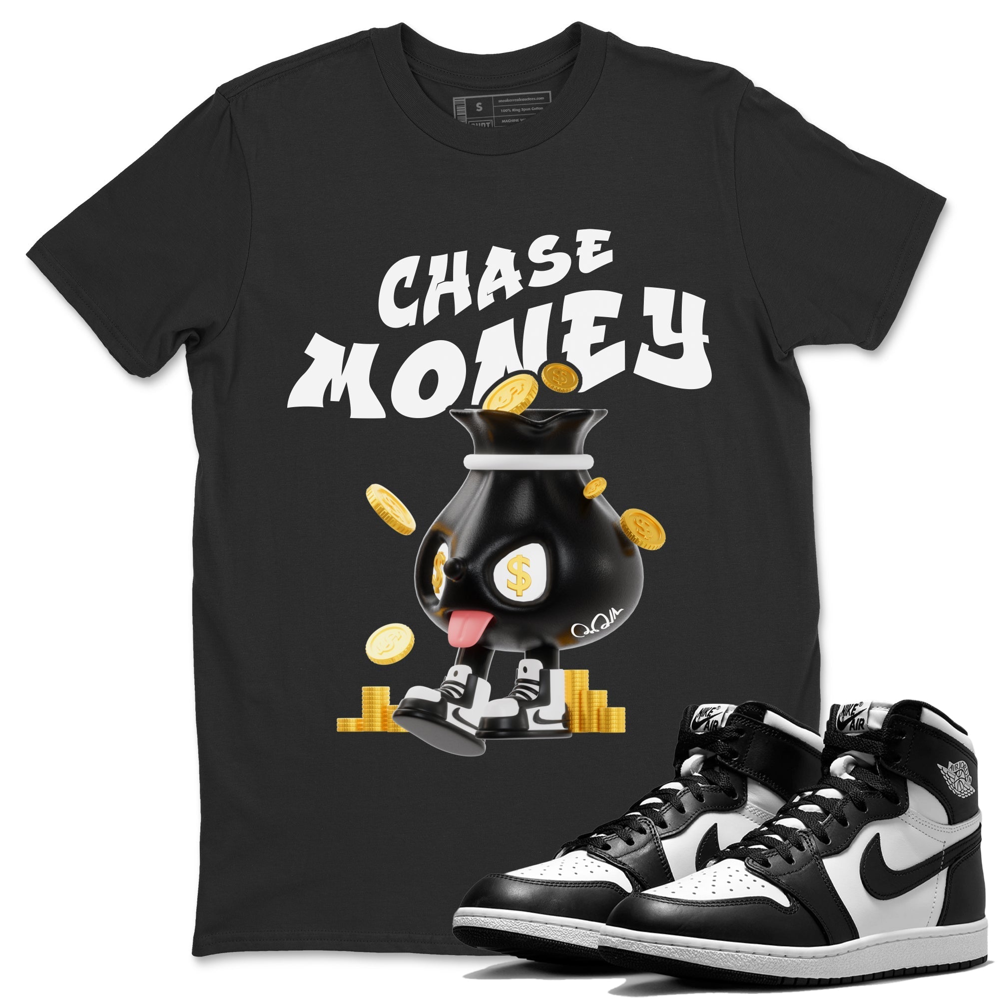 Chase Money snkmatch Tee - Air Jordan 1 Black White