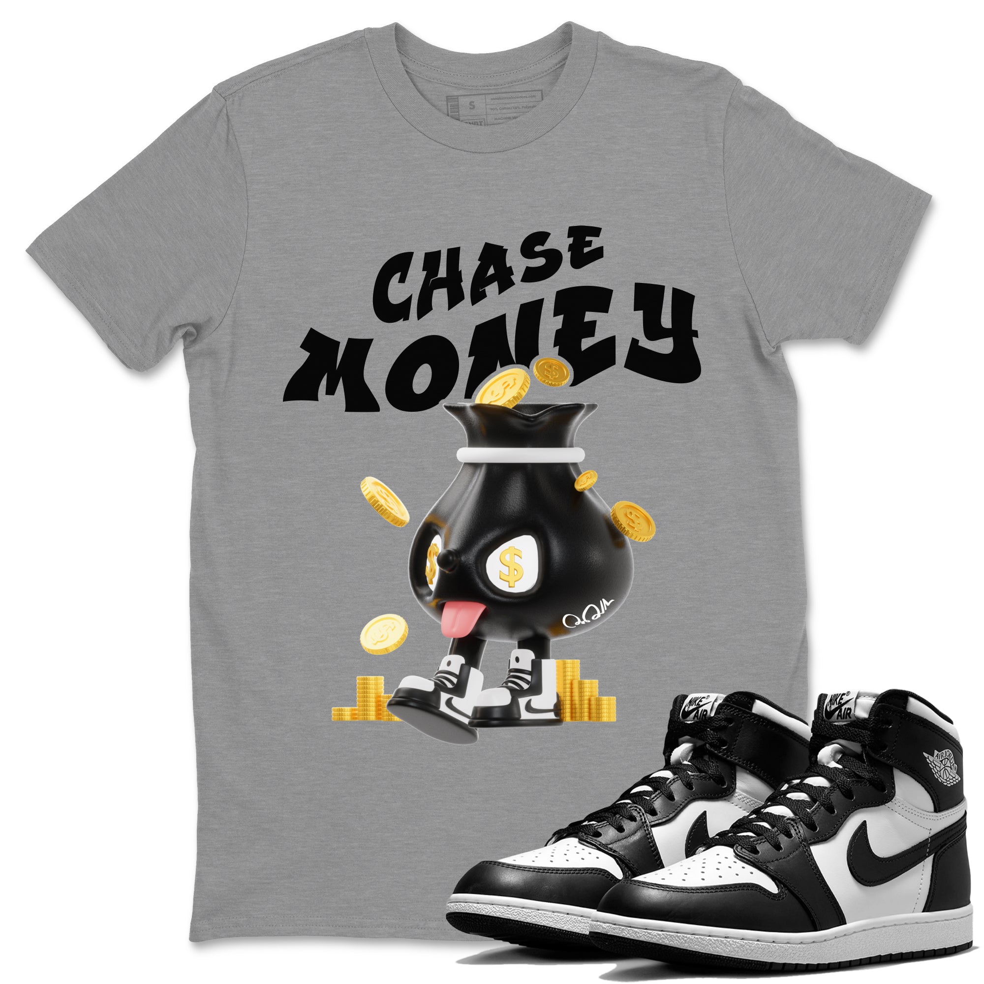Chase Money snkmatch Tee - Air Jordan 1 Black White