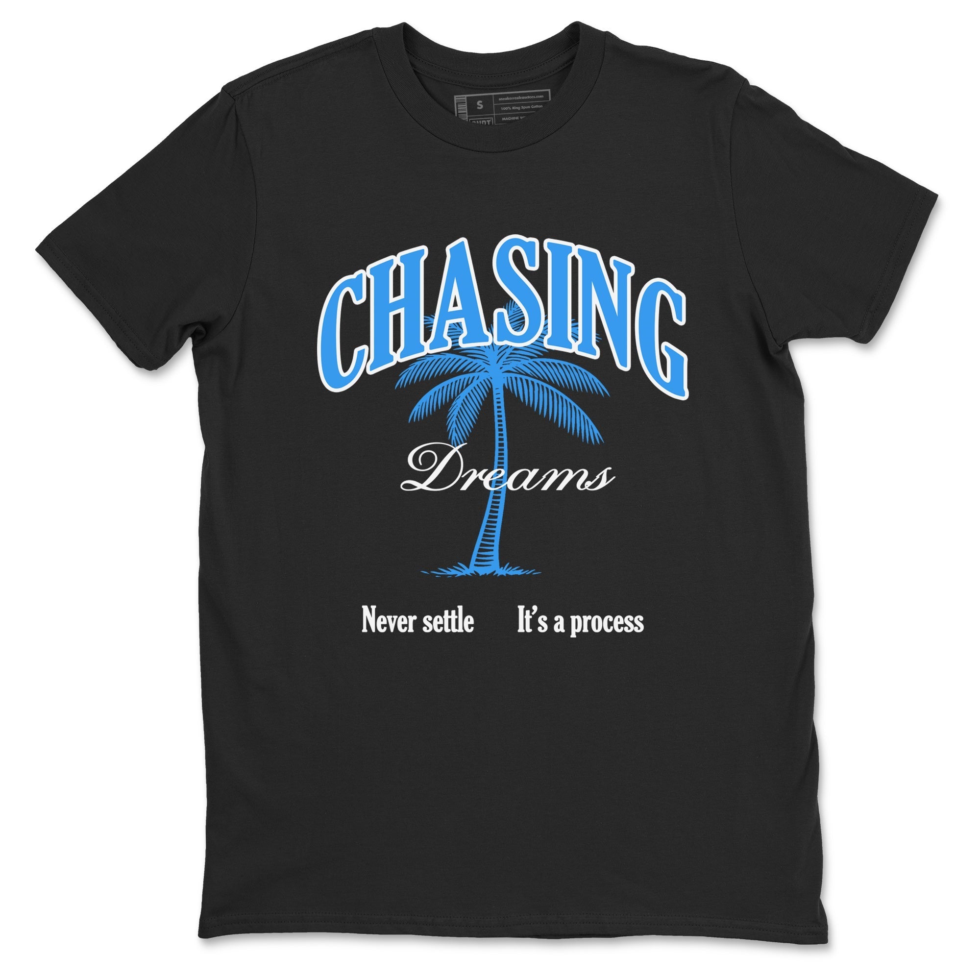 Chasing Dreams snkmatch Tees - Air Jordan 12 White and University Blue