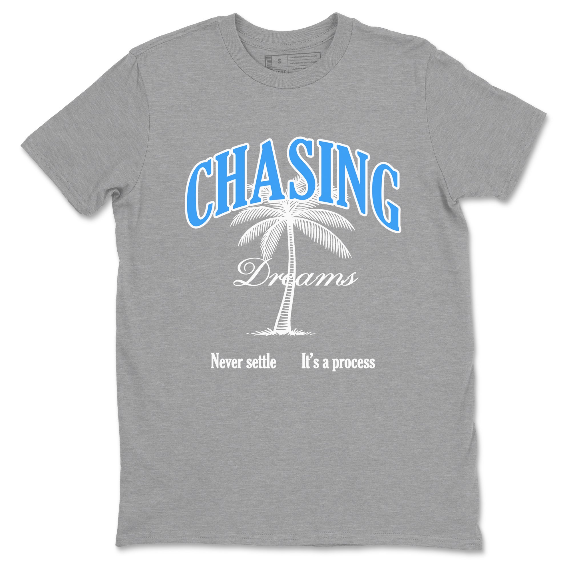 Chasing Dreams snkmatch Tees - Air Jordan 12 White and University Blue