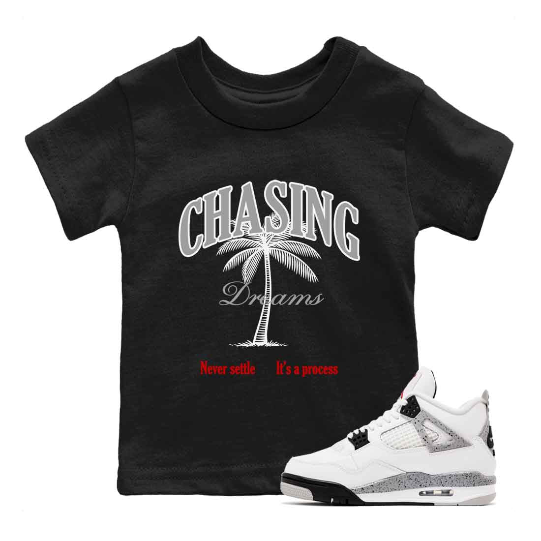 Chasing Dreams snkmatch Tees Kids - Air Jordan 4 White Cement