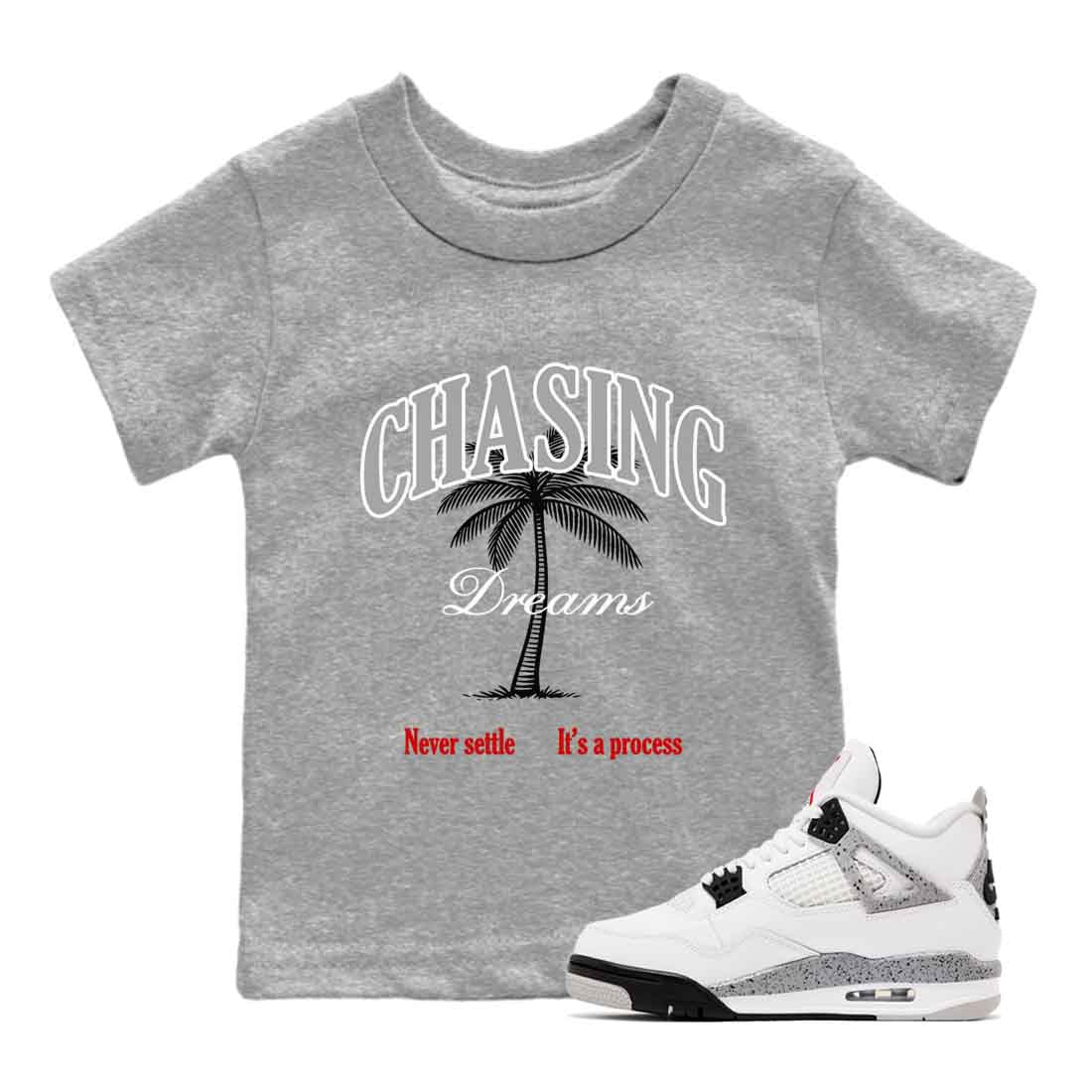 Chasing Dreams snkmatch Tees Kids - Air Jordan 4 White Cement