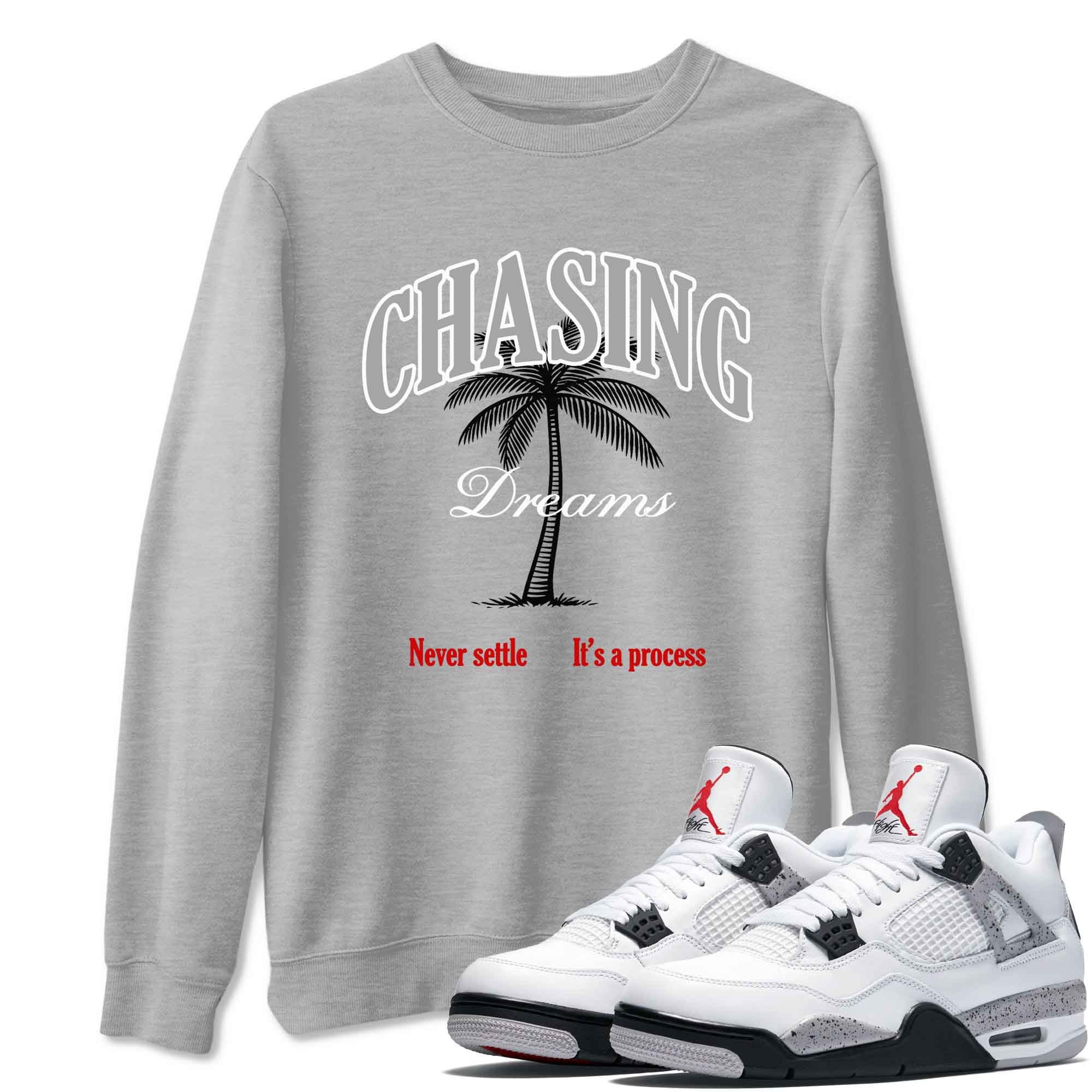 Chasing Dreams snkmatch Tees - Air Jordan 4 White Cement