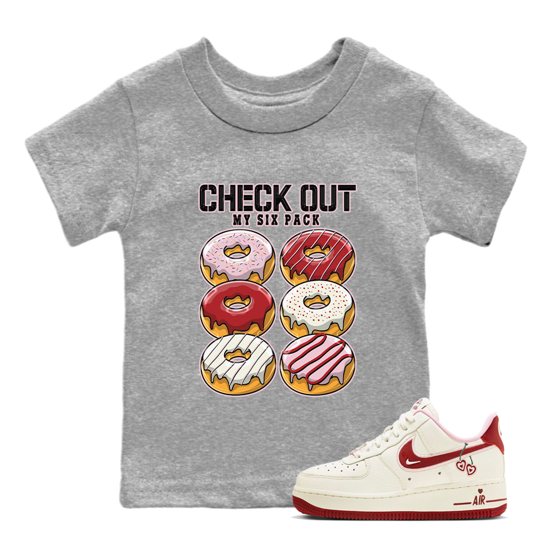 Check Out My Six Pack Kids Tops - Air Force 1 Valentines Day
