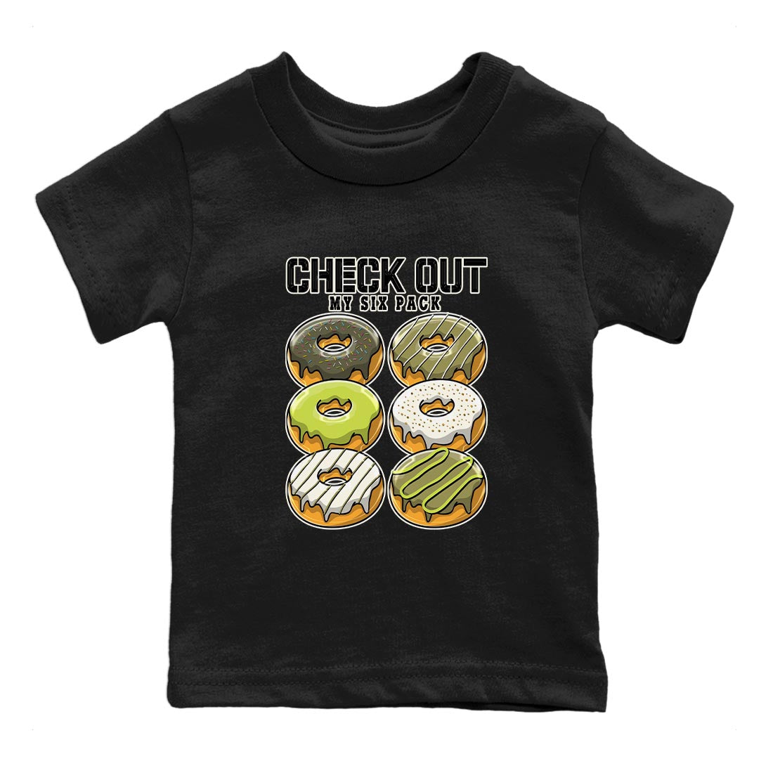 Check Out My Six Pack snkmatch Tee Kids - Air Jordan 1 Travis Scott Golf Olive