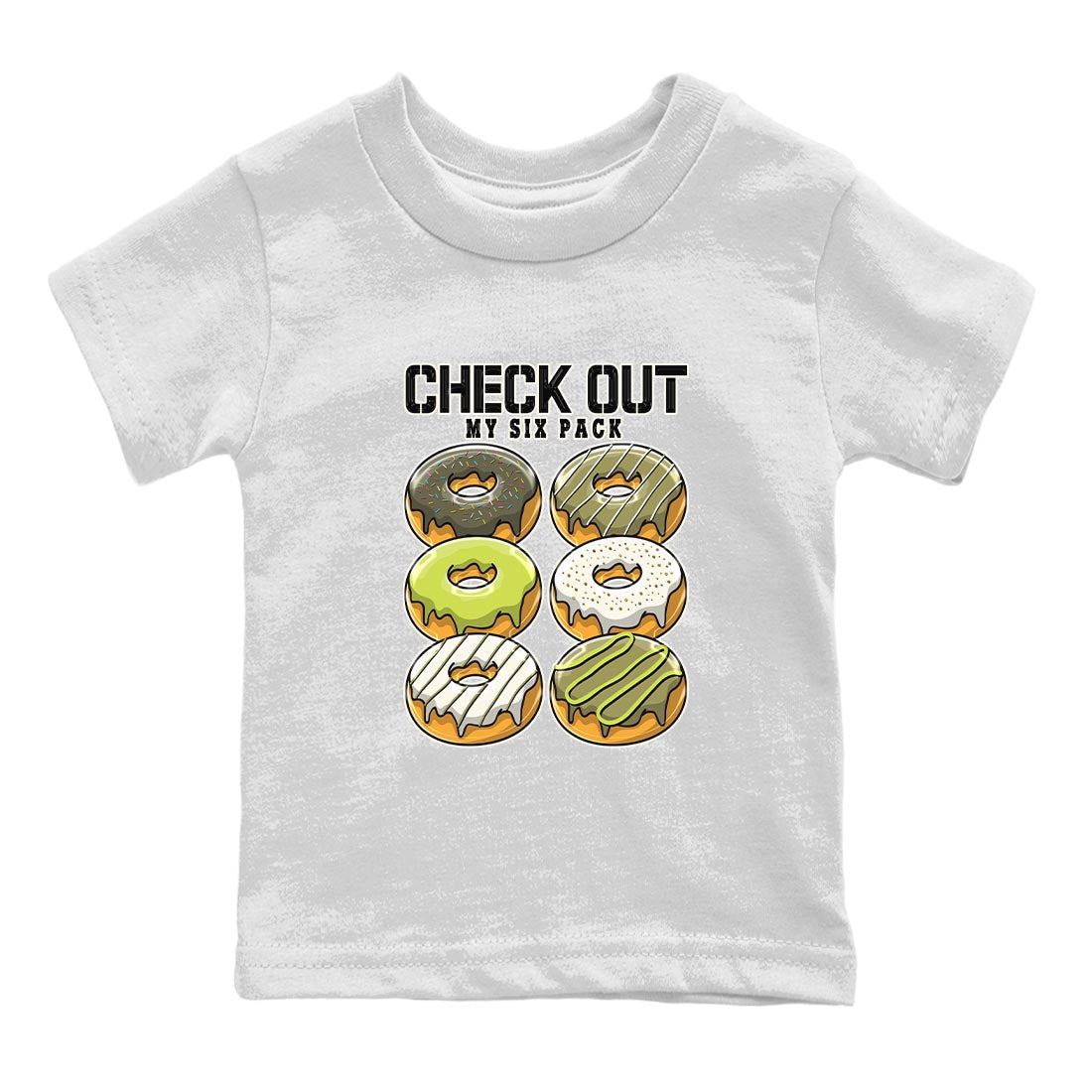 Check Out My Six Pack snkmatch Tee Kids - Air Jordan 1 Travis Scott Golf Olive