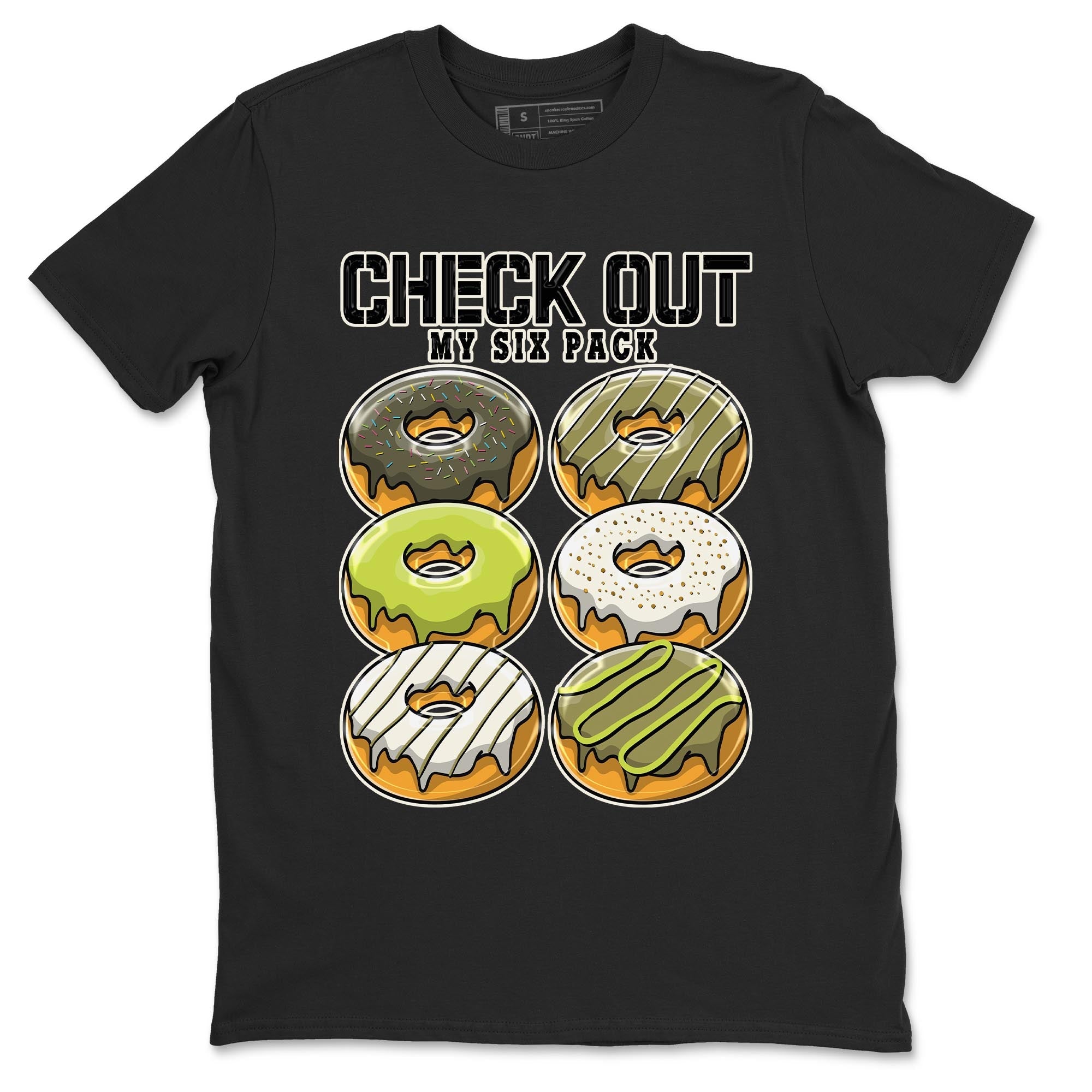 Check Out My Six Pack snkmatch Tee - Air Jordan 1 Travis Scott Golf Olive