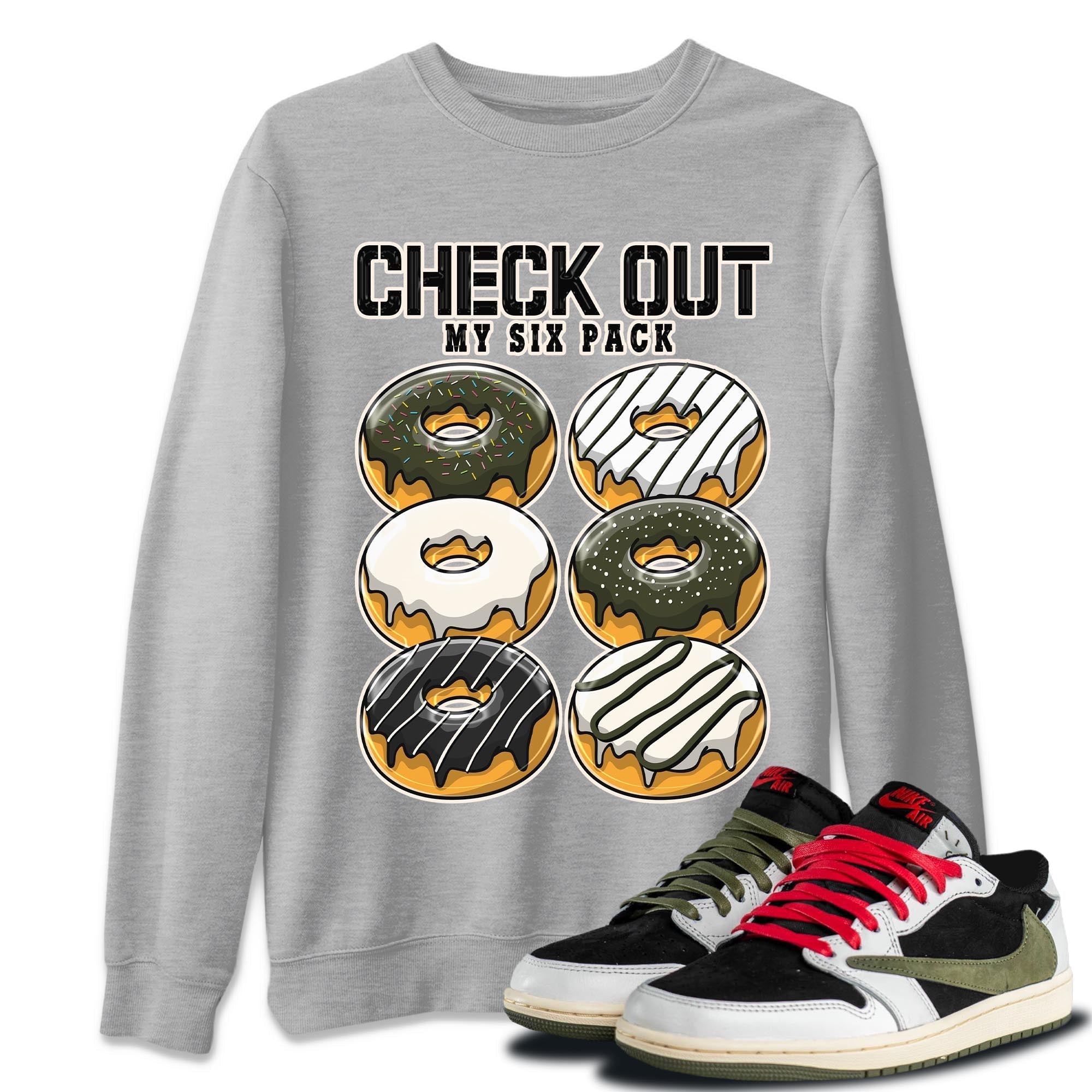 Check Out My Six Pack Unisex Tops - Air Jordan 1 Travis Scott Olive