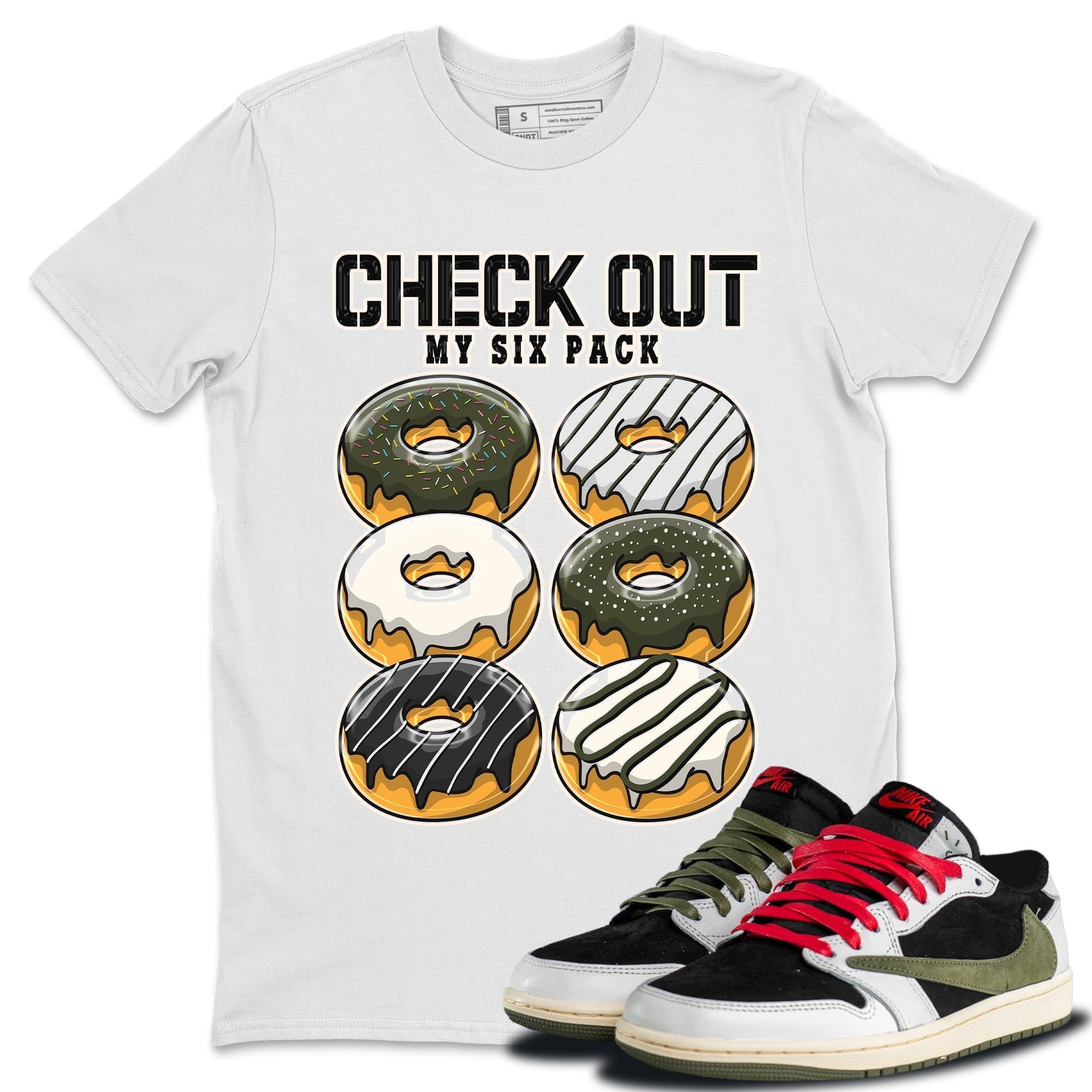 Check Out My Six Pack Unisex Tops - Air Jordan 1 Travis Scott Olive