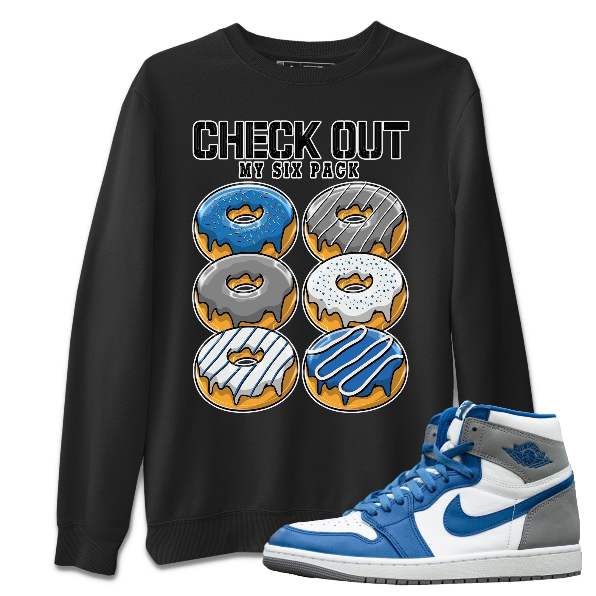 Check Out My Six Pack Unisex Tops - Air Jordan 1 True Blue