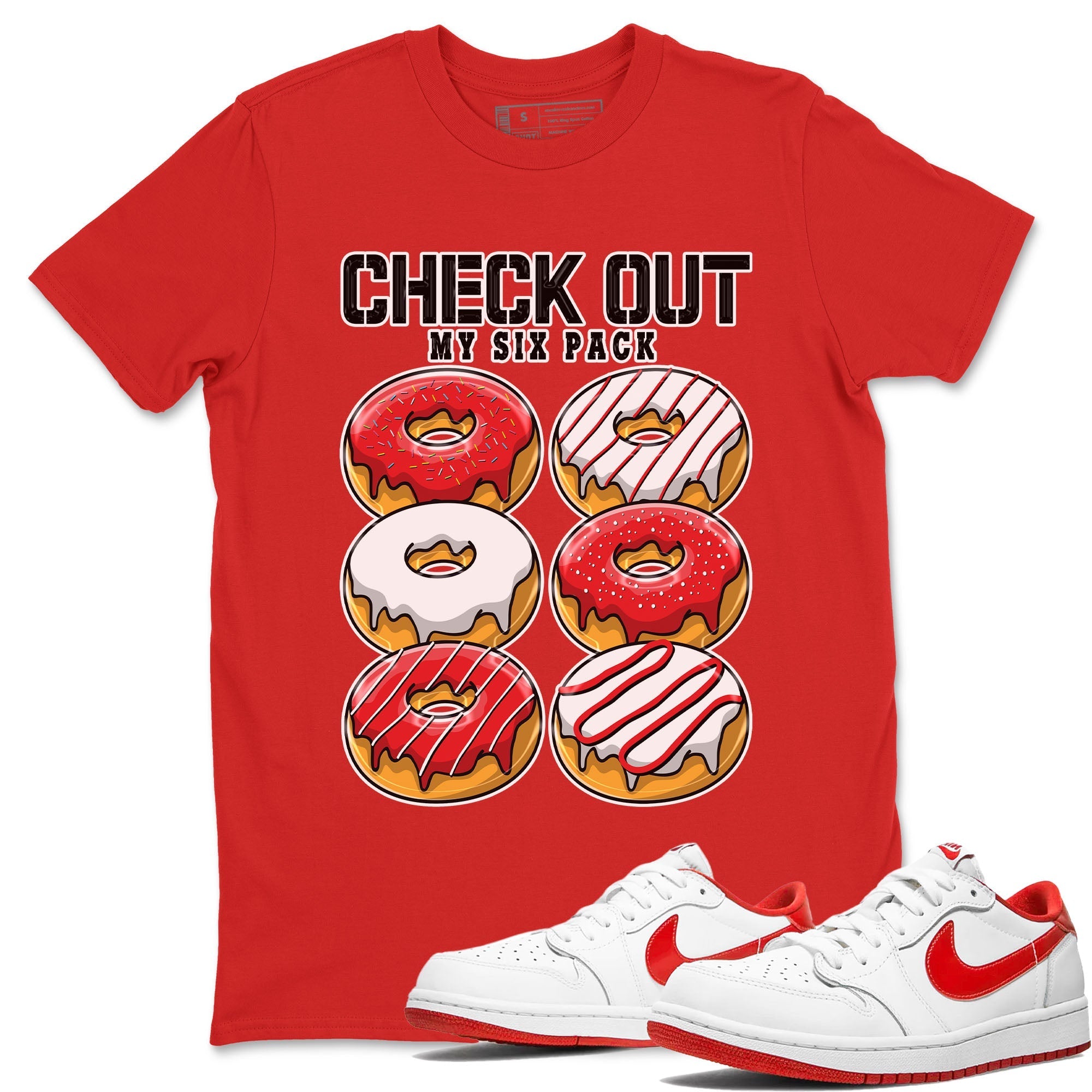 Check Out My Six Pack snkmatch Tee - Air Jordan 1 University Red
